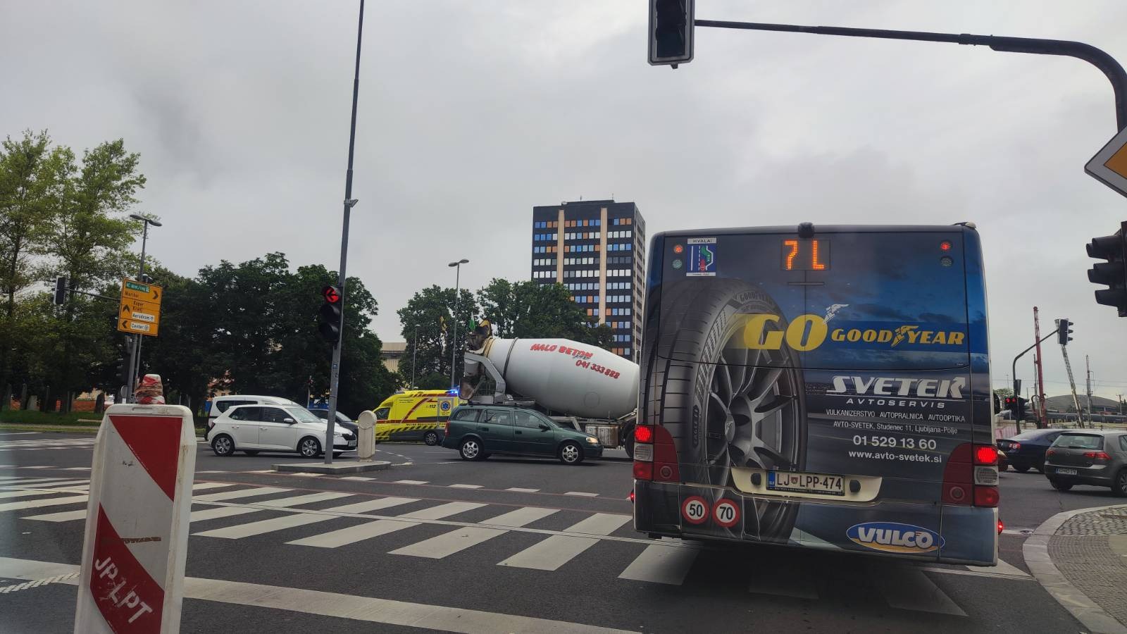 Zastoji zaradi zapore na Dunajski (Foto: N1)