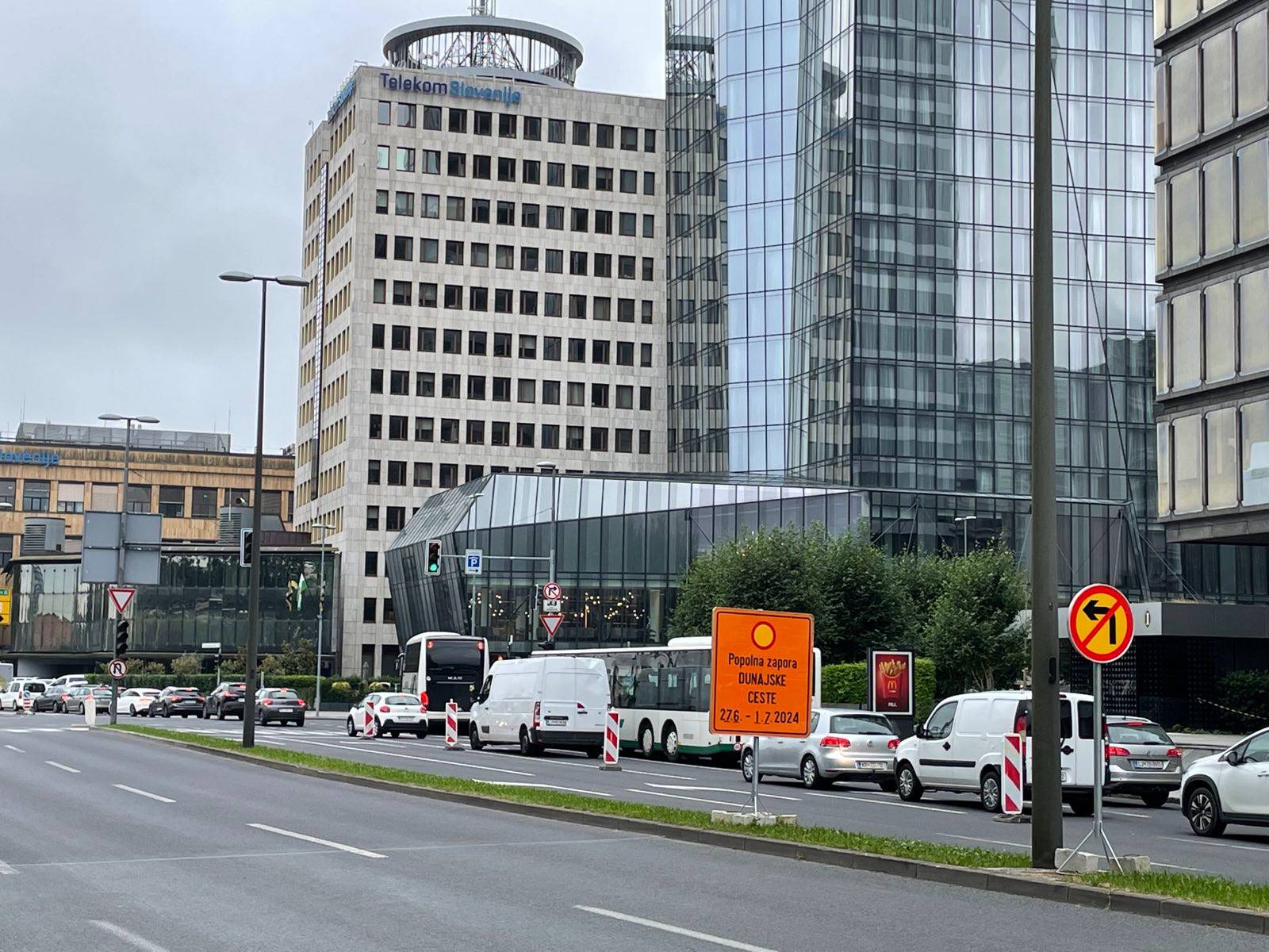 Zastoji zaradi zapore na Dunajski (Foto: N1)