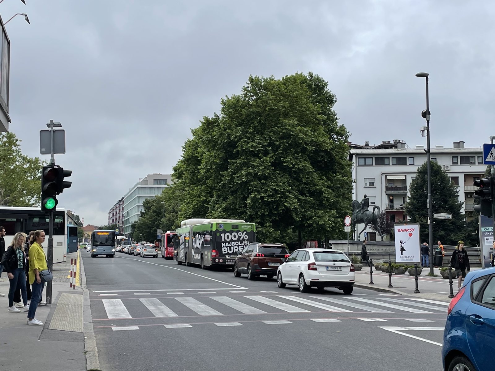 Zastoji zaradi zapore na Dunajski (Foto: N1)