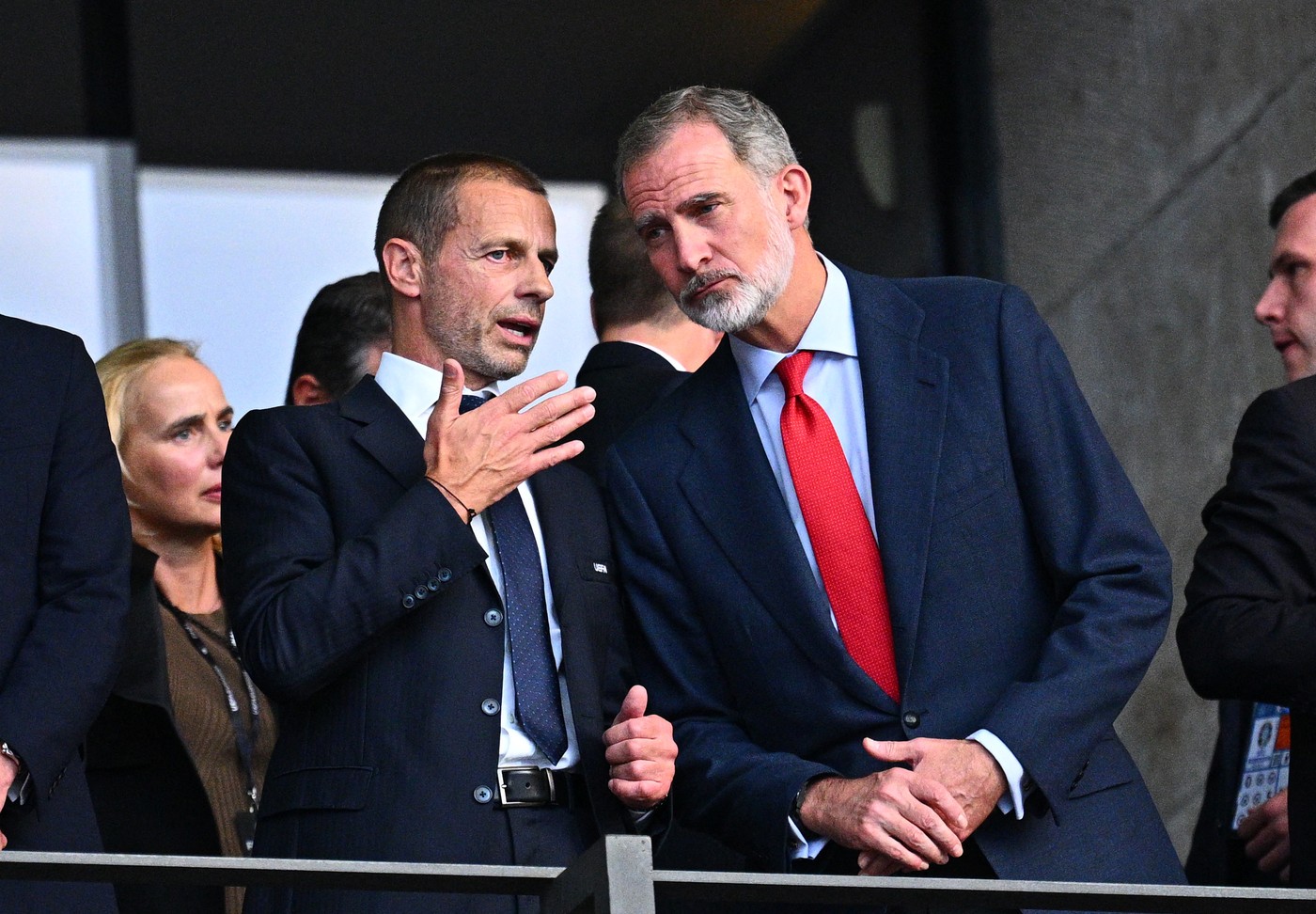 Čeferin na ogledu finala Eura 2024 v kraljevski družbi (Foto: PROFIMEDIA)