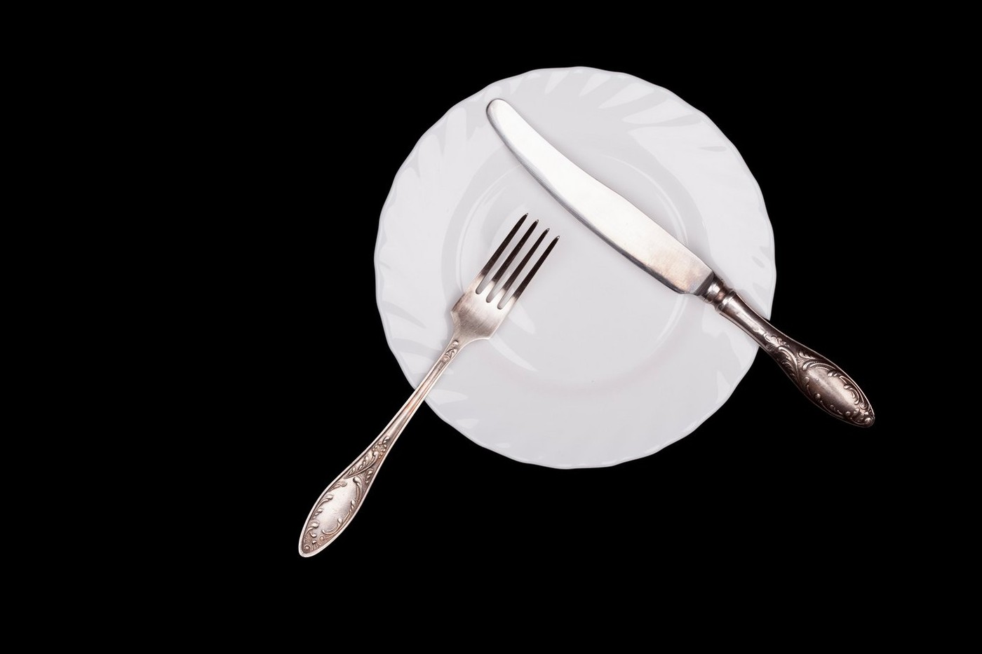 nož, vilice, bonton, krožnik