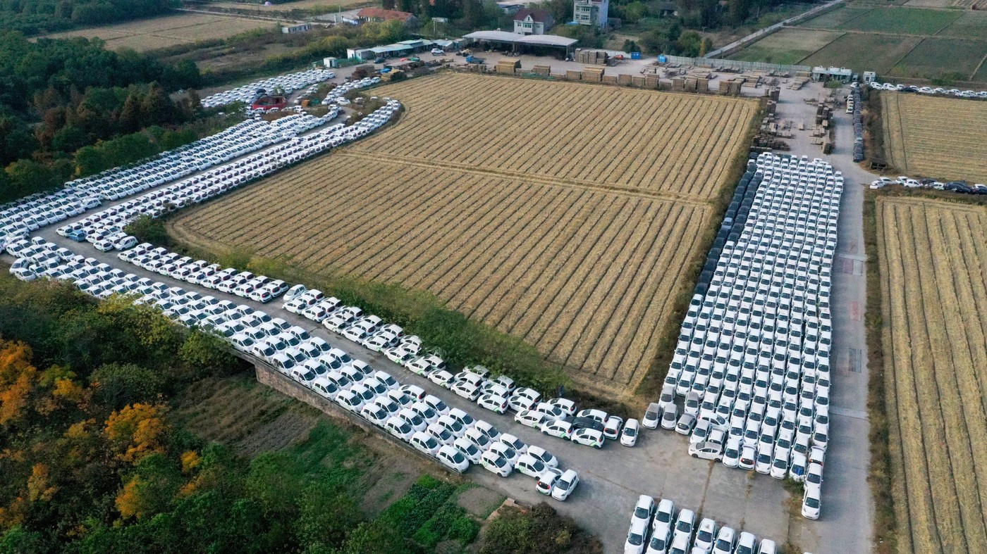 Abandoned Electric Sharing Cars, Jiaxing, China - 08 Aug 2024