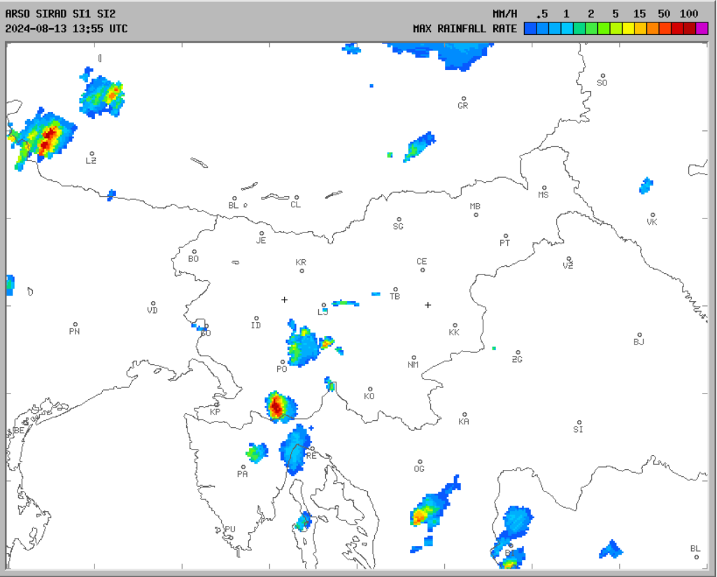dež, arso, radarska slika
