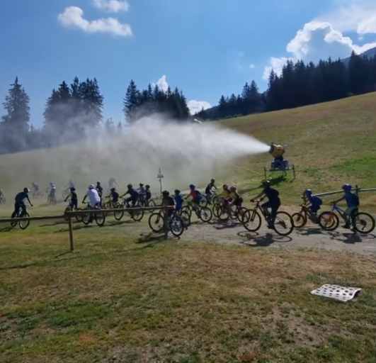 snežni top, vročina poletje