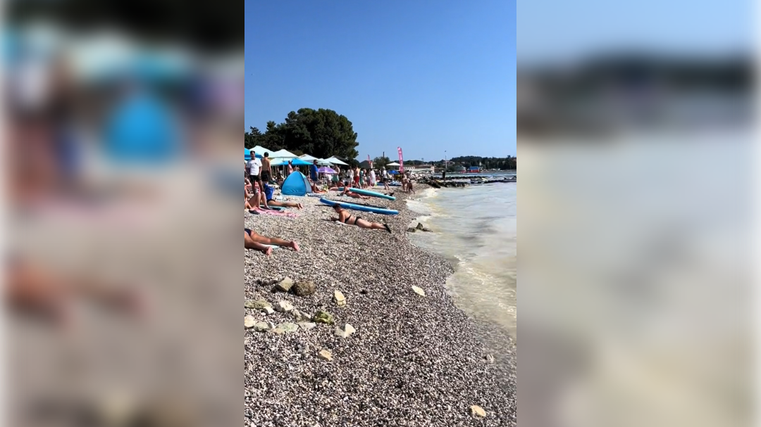Poreč, cvetenje morja, sluz, plaža