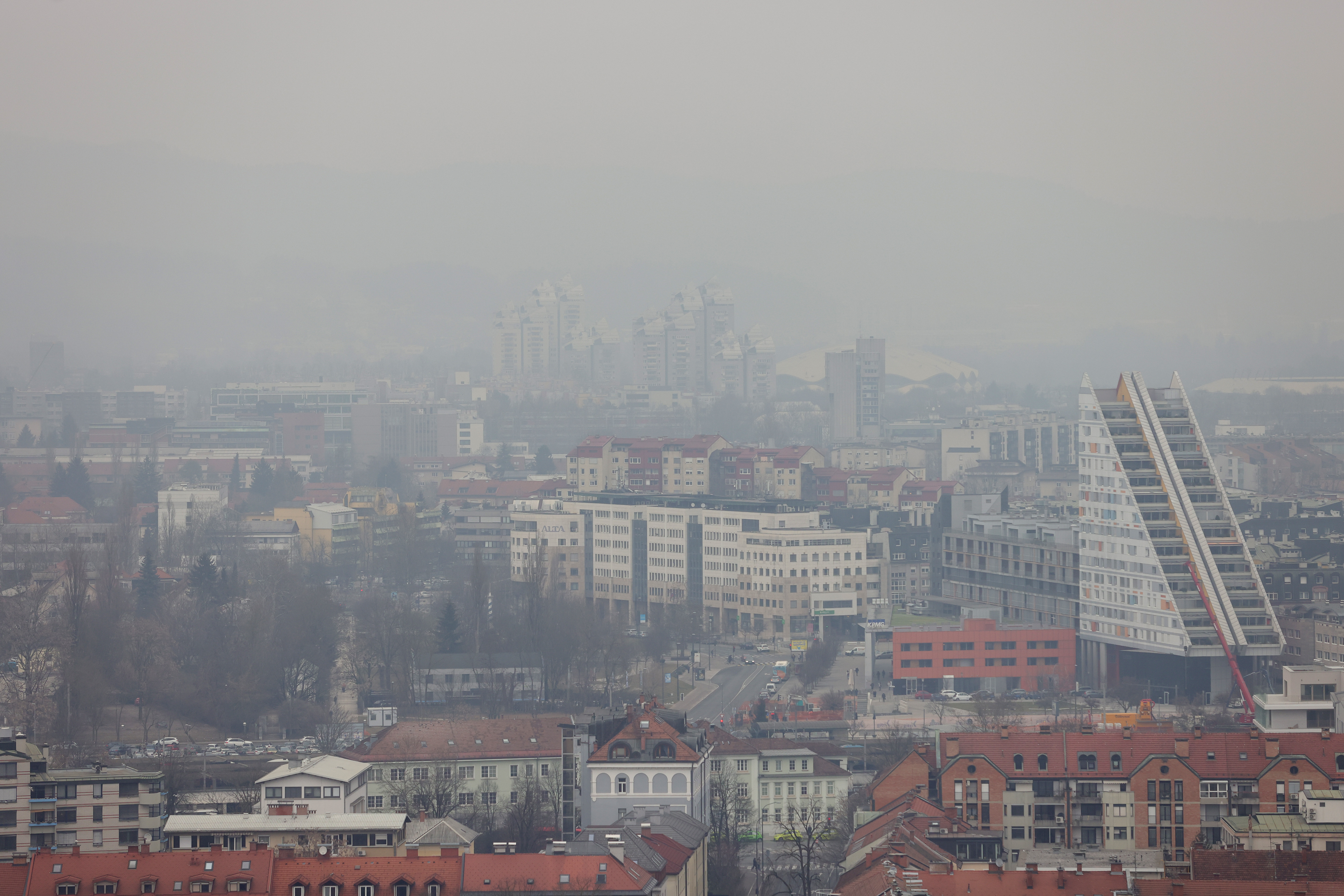Ljubljana, smog, onesnažen zrak