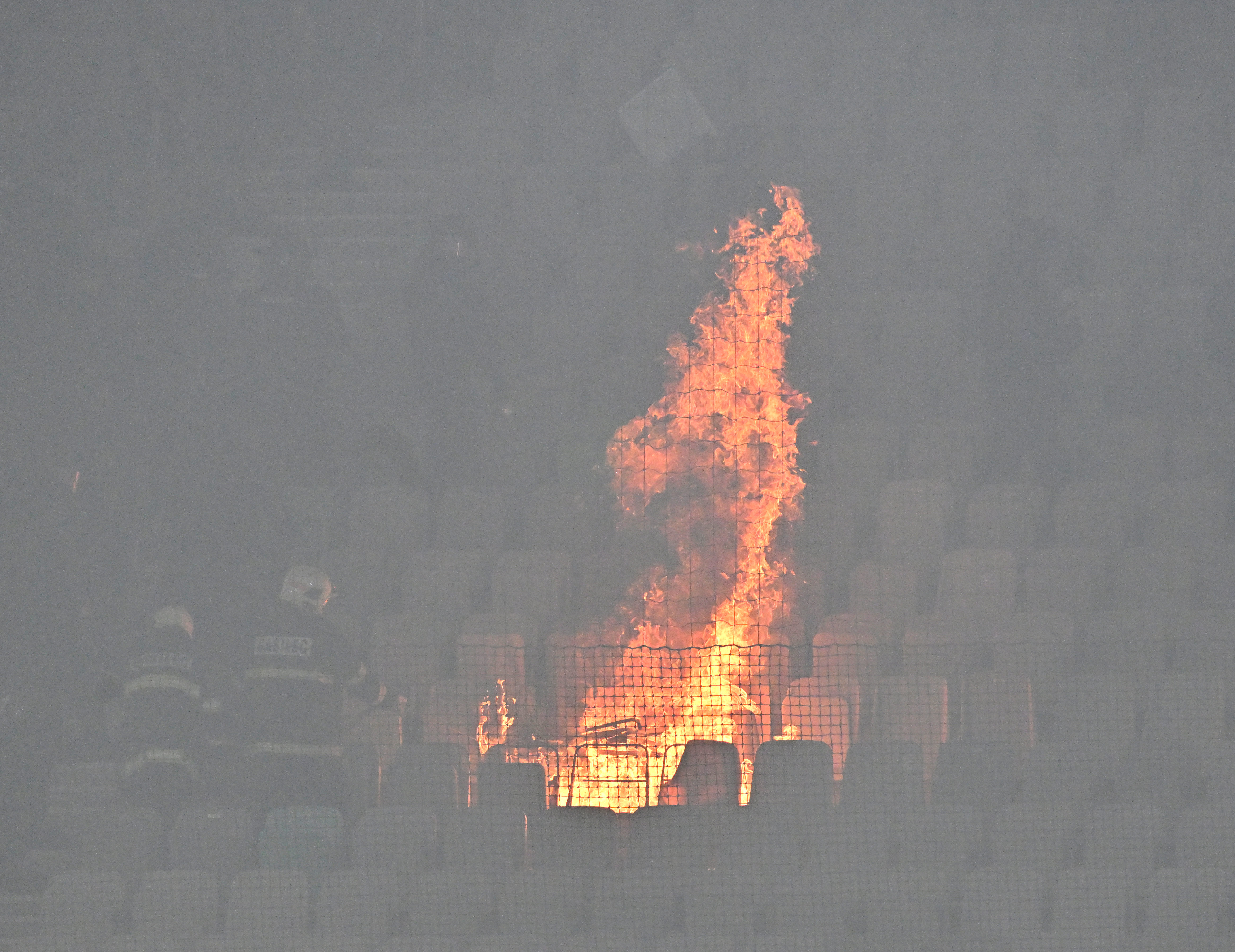 Izgredi na tekmi med NK Olimpija in HNK Rijeka. (Foto:Žiga Živulović jr./BOBO)