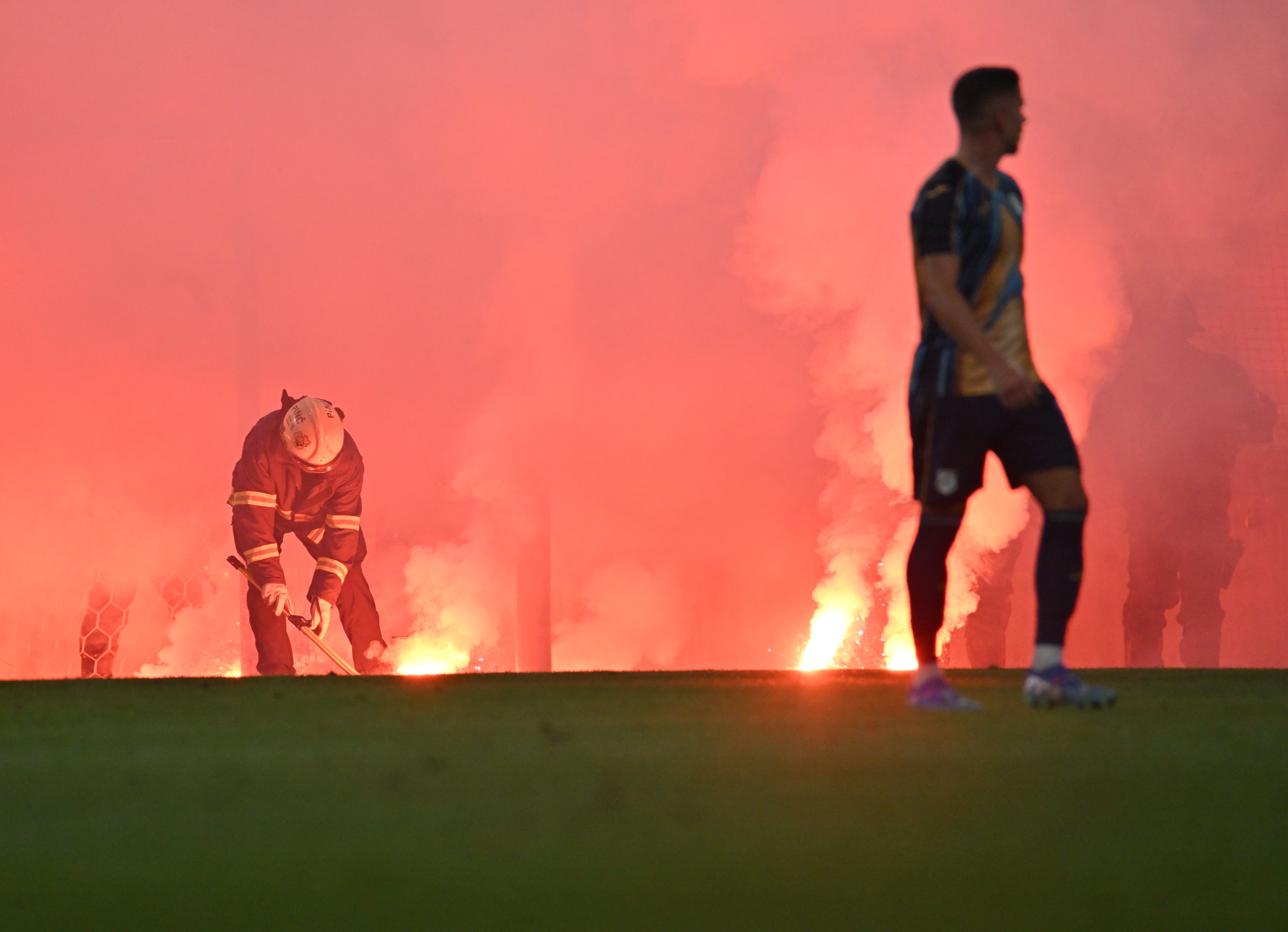 Izgredi na tekmi med NK Olimpija in HNK Rijeka. (Foto:Žiga Živulović jr./BOBO)