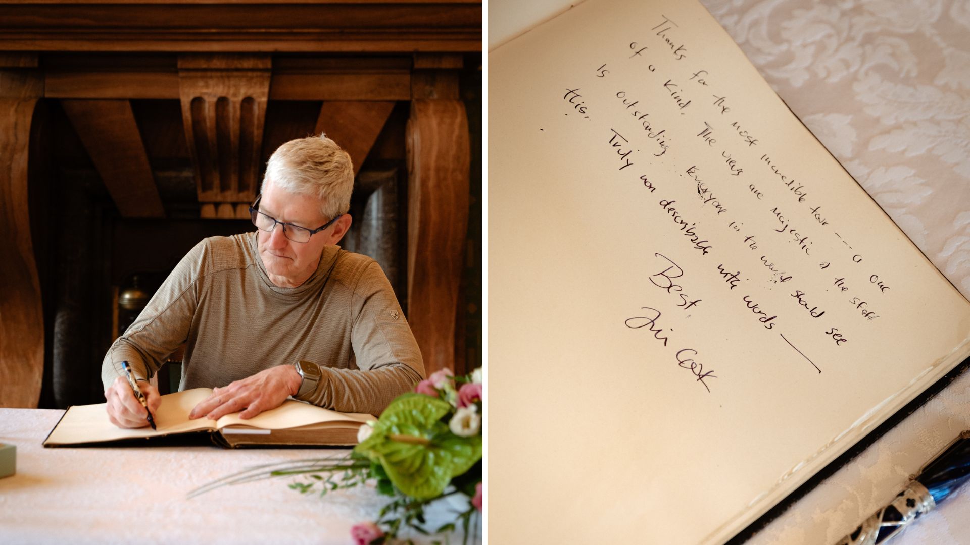 apple, knjiga gostov, tim cook, postojna