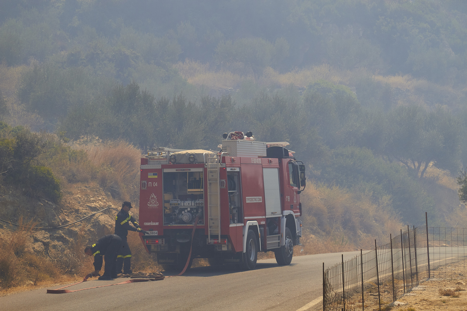 grčija, požar, gasilci