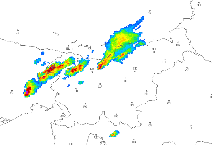 Radarska slika padavin