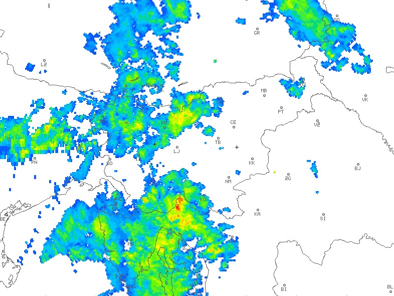 arso, radarska slika padavin