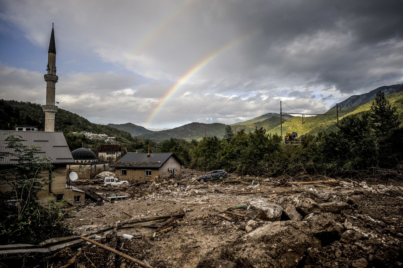 Rainbow after floods in Bosnia and Herzegovina