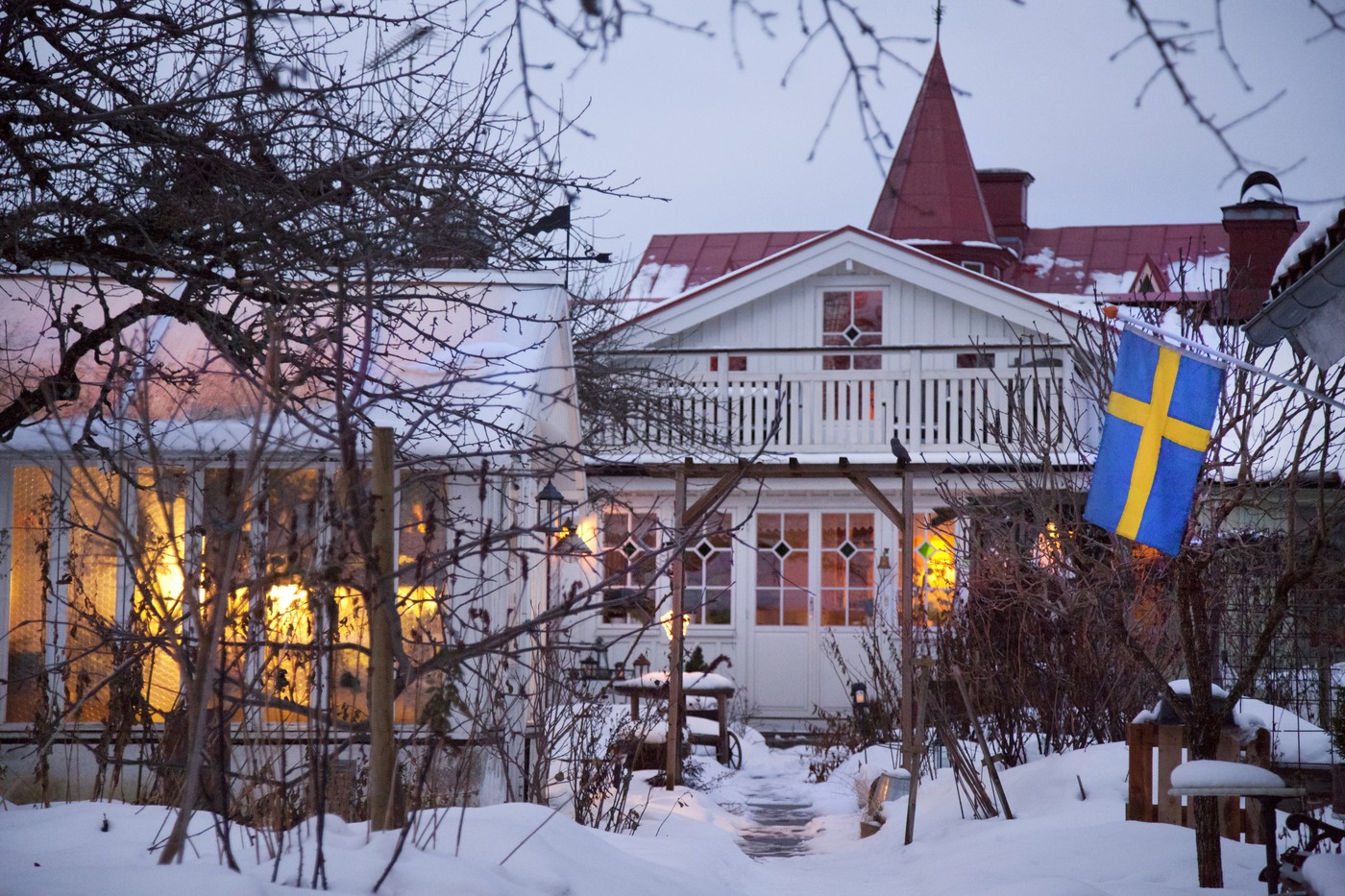 zima, Švedska, švedska zastava