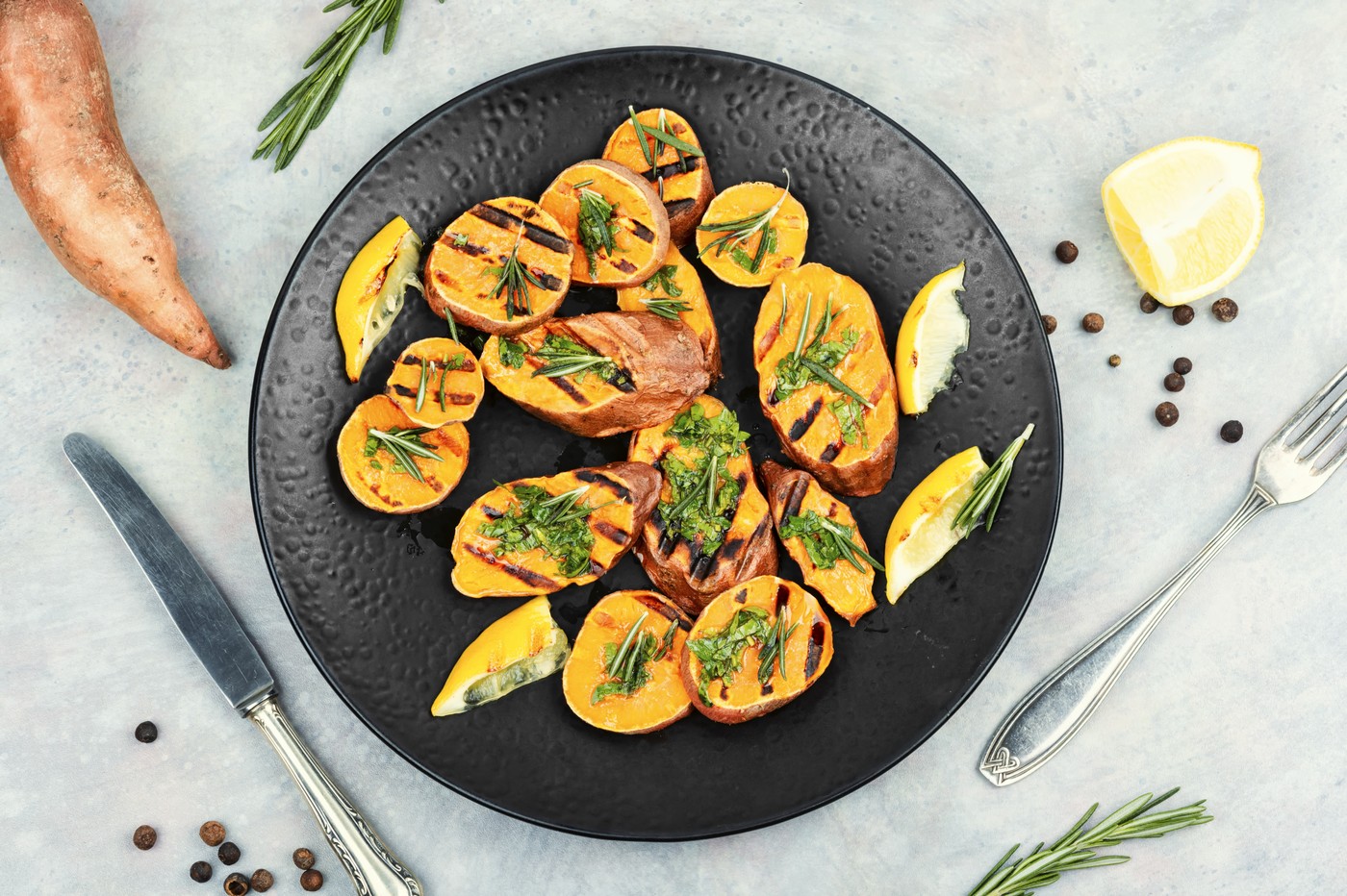 sladki krompir, batata, rožmarin, recept