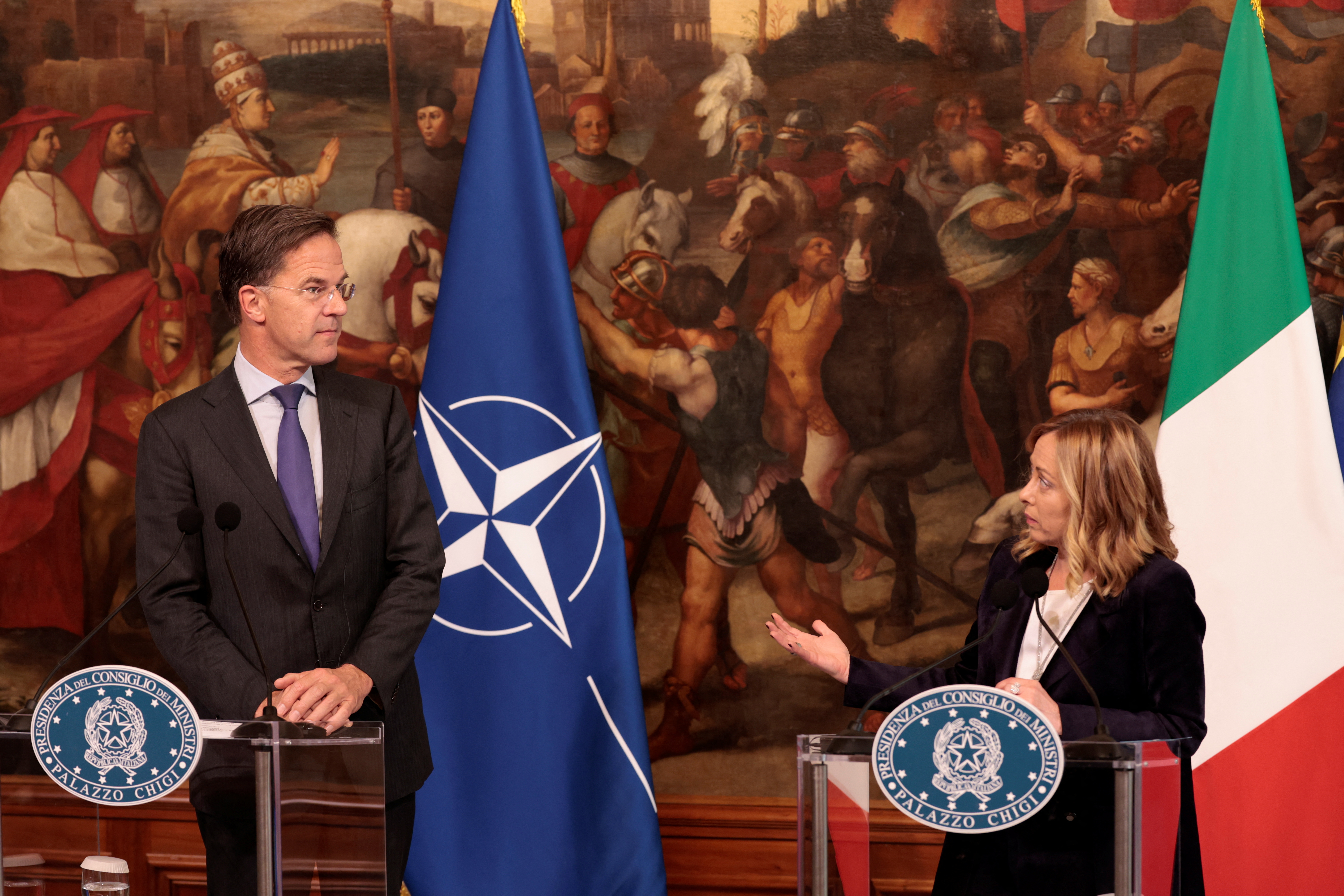 Mark Rutte, Nato, Georgia Meloni