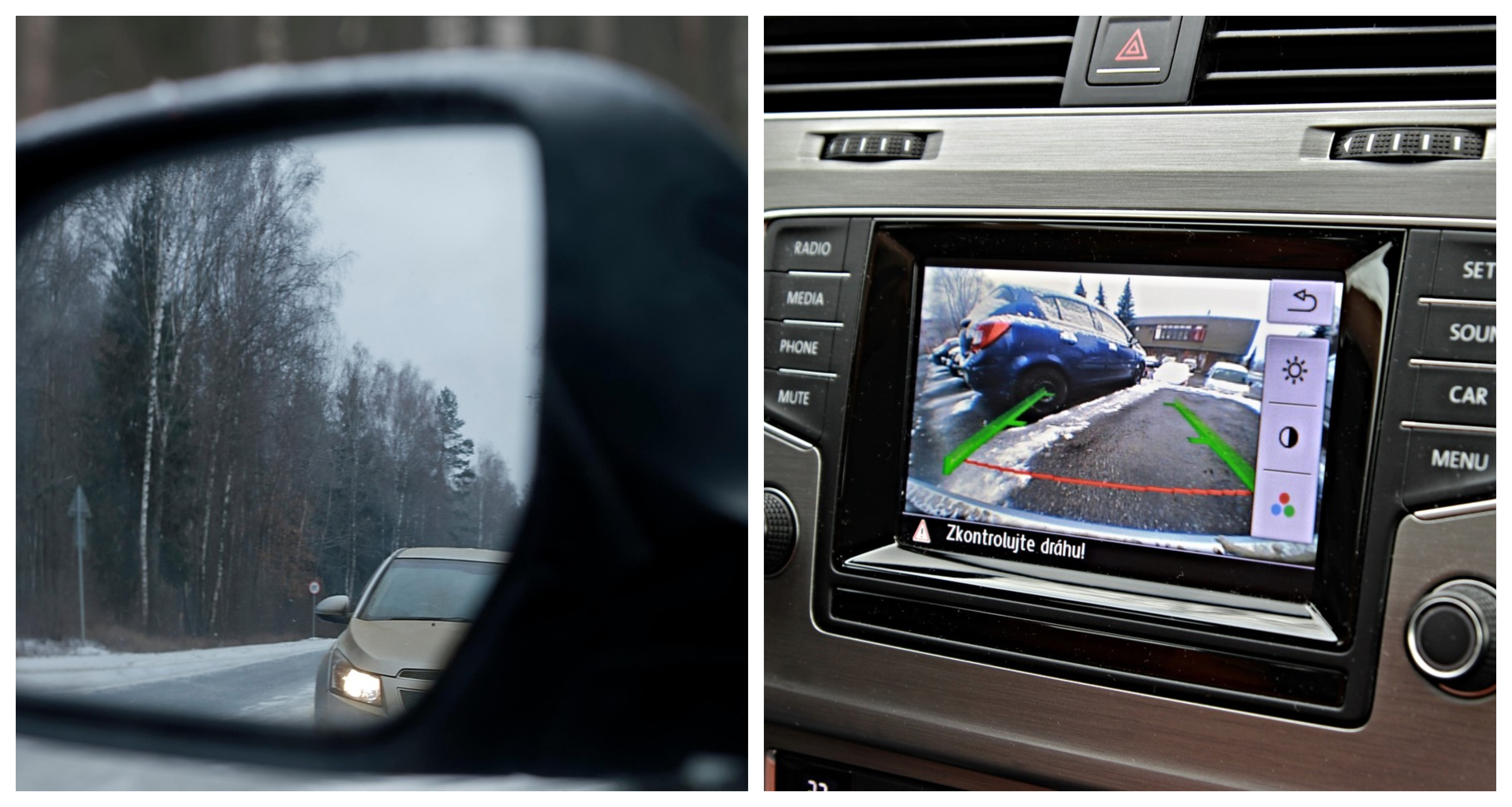 avtomobil, stransko ogledalo, armaturna plošča, parkiranje, display,, ekran