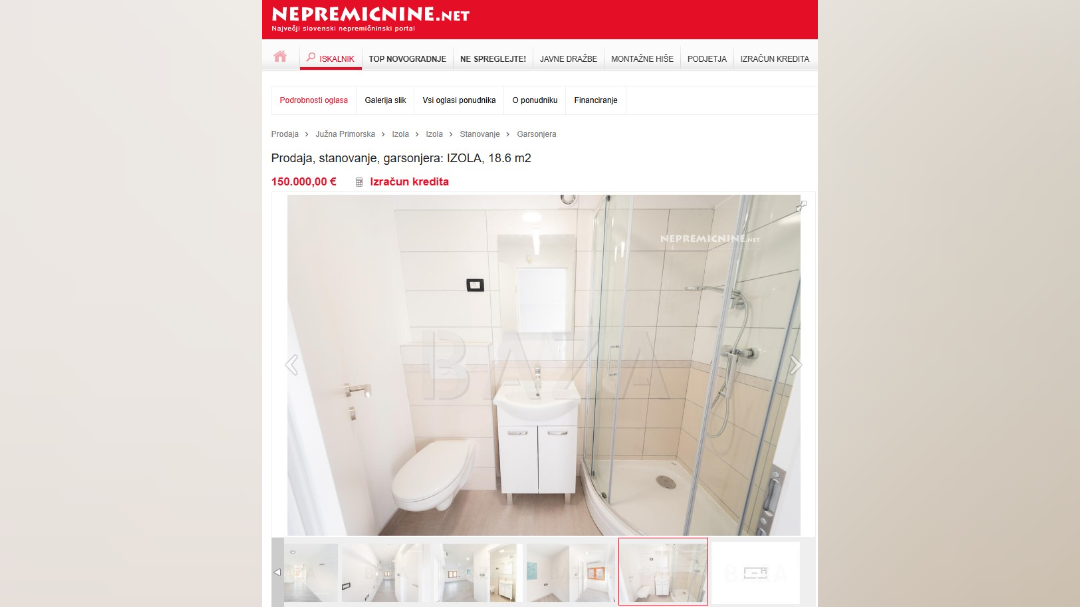 Foto: Zajem zaslona/NEPREMICNINE.NET