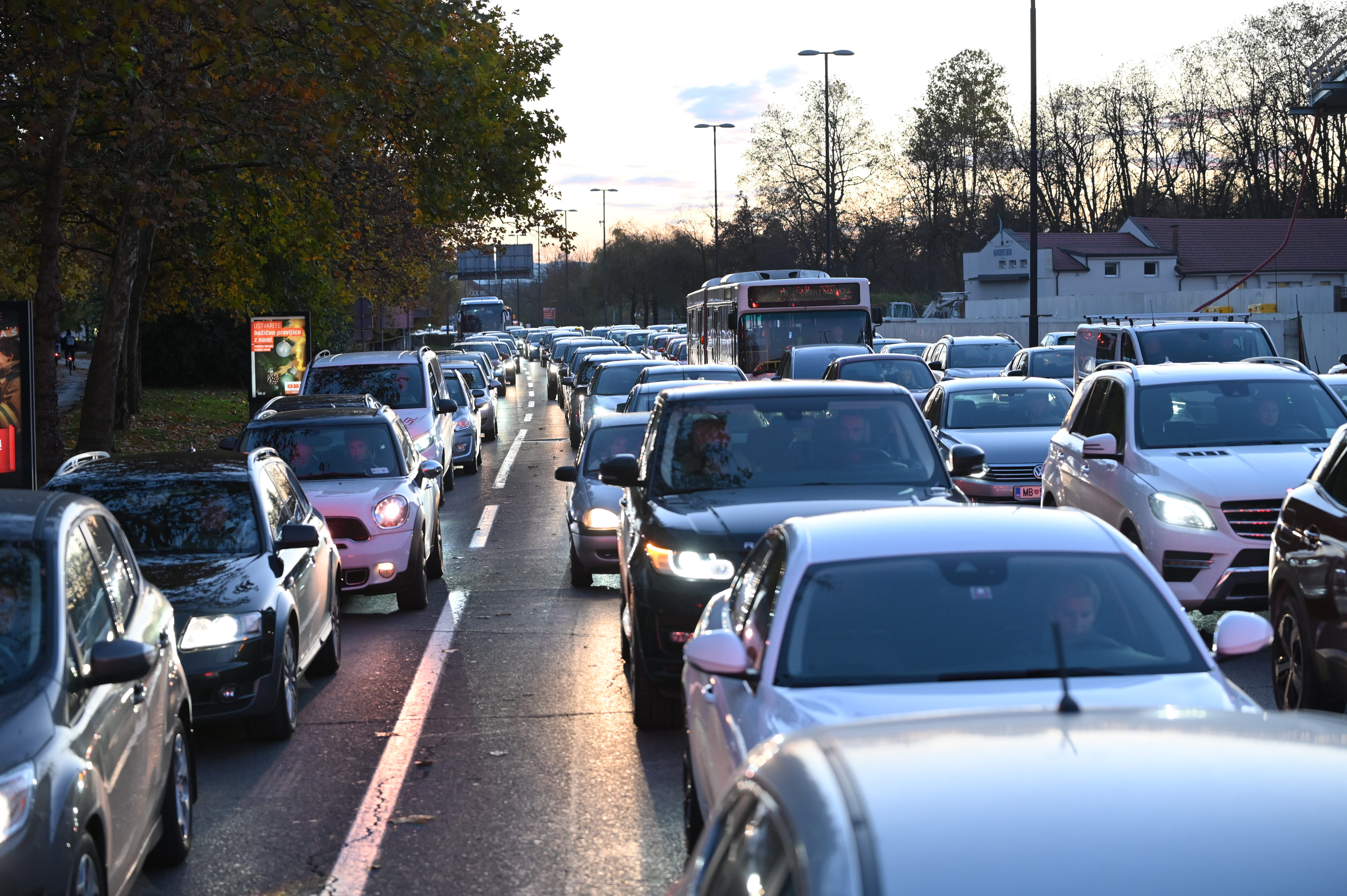 Gneča, kaos, promet Ljubljana