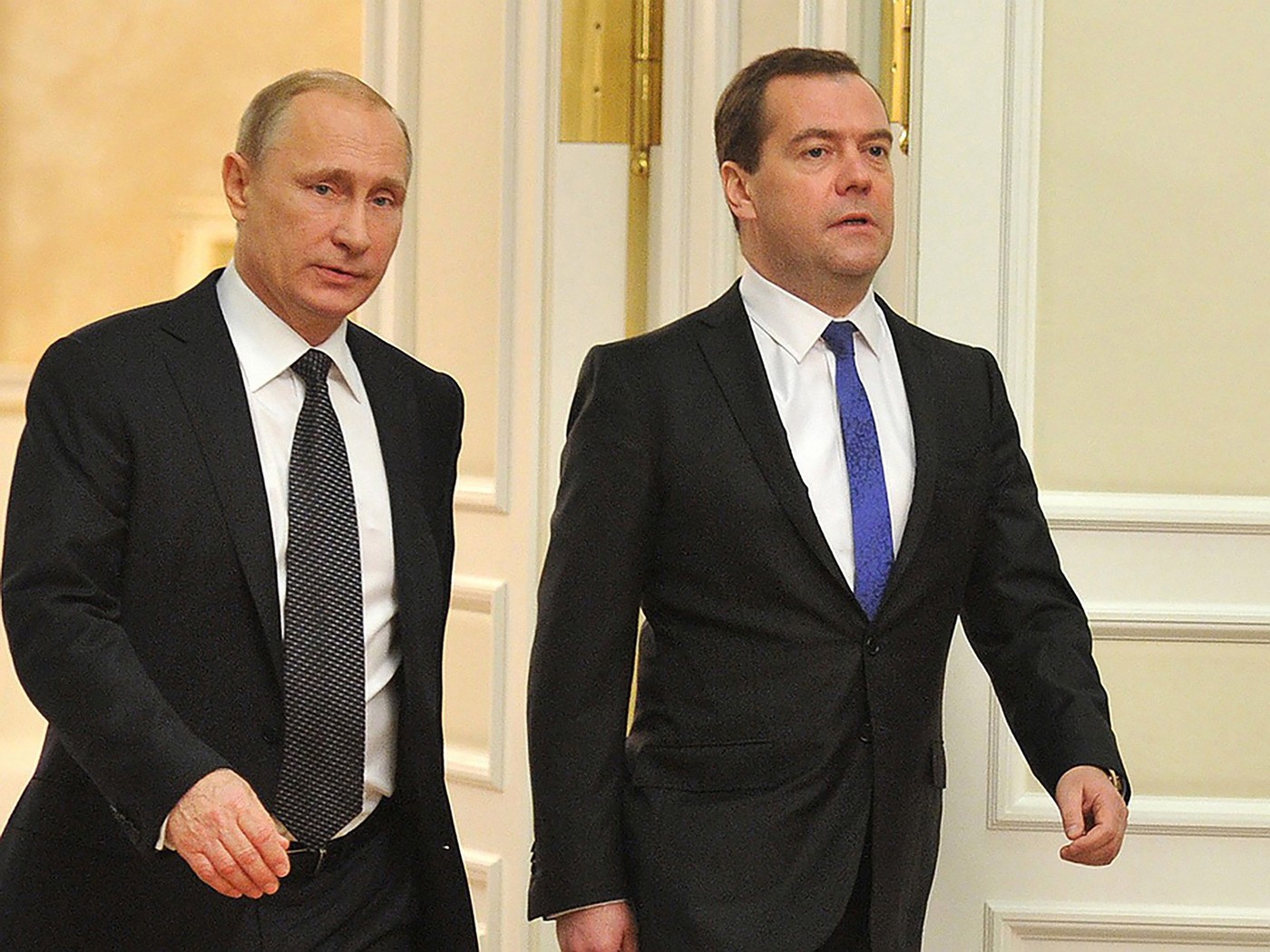 Dmitry Medvedev and Vladimir Putin
