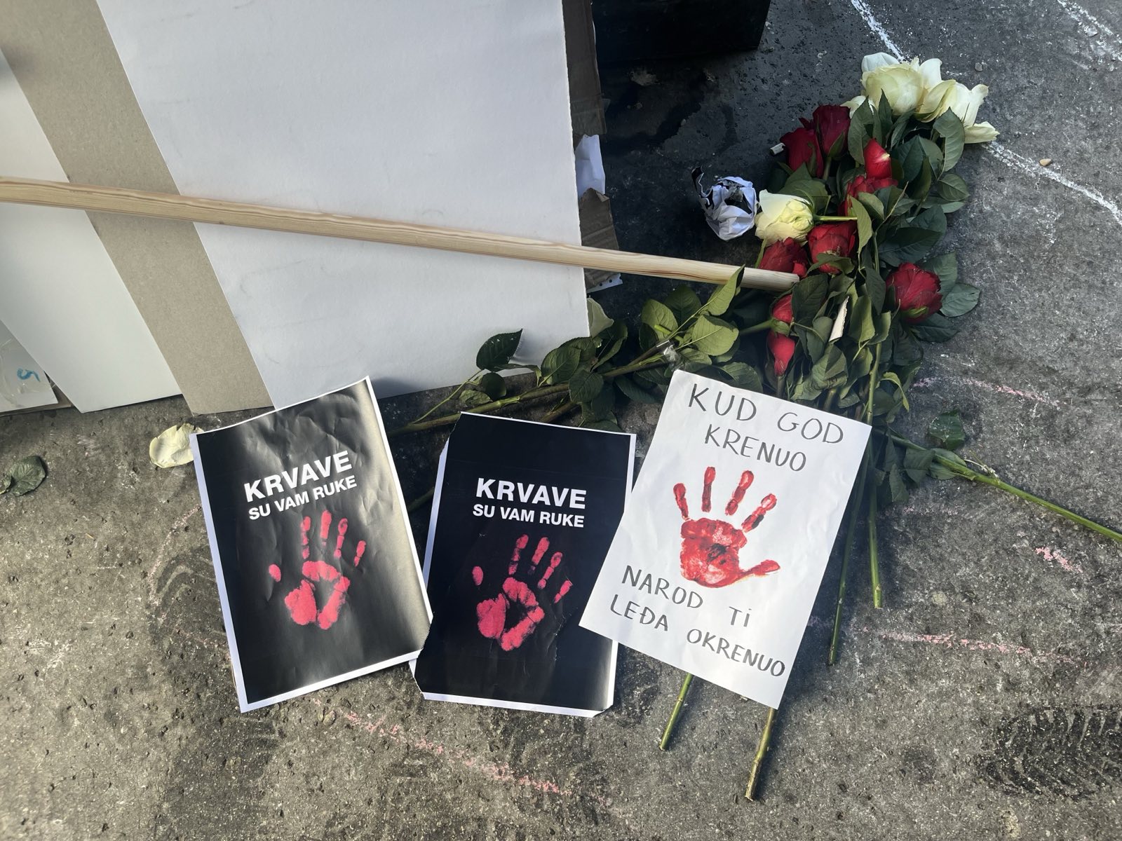 protest, srbsko veleposlaništvo v ljubljani, transparent, novi sad