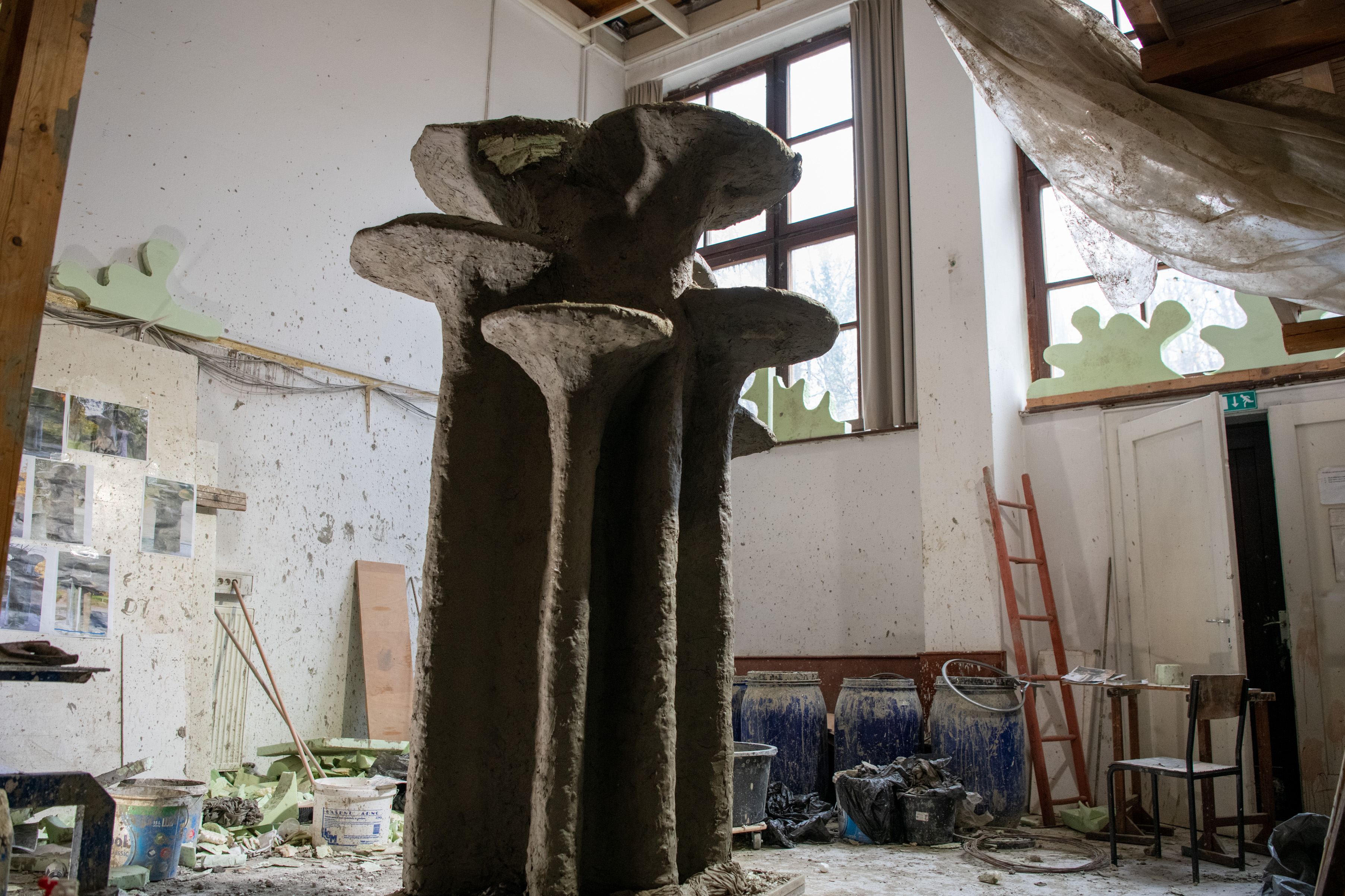 Fotografija fontane nekaj dni pred dokončanjem (Foto: Egon Parteli/N1)