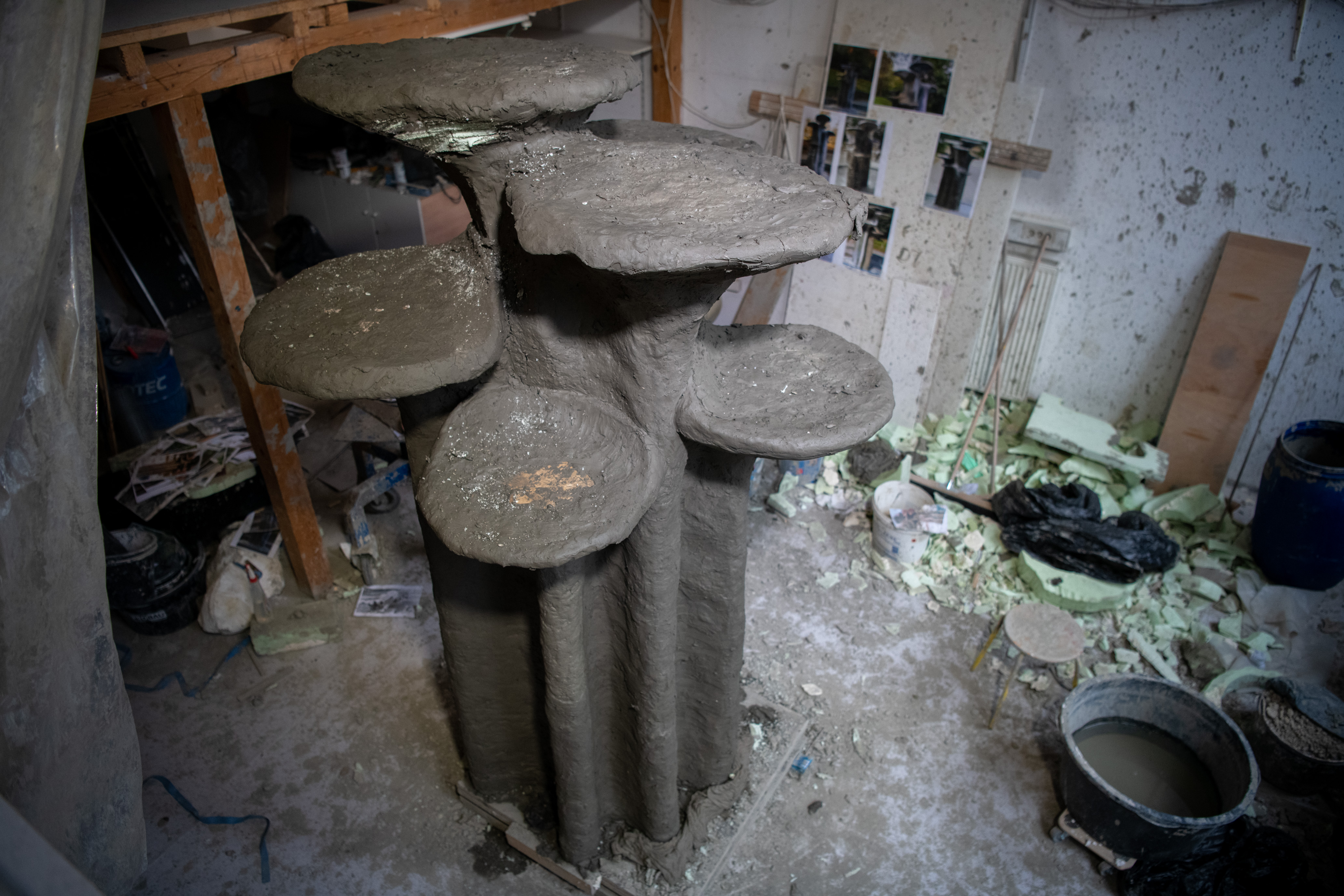 Fotografija fontane nekaj dni pred dokončanjem (Foto: Egon Parteli/N1)