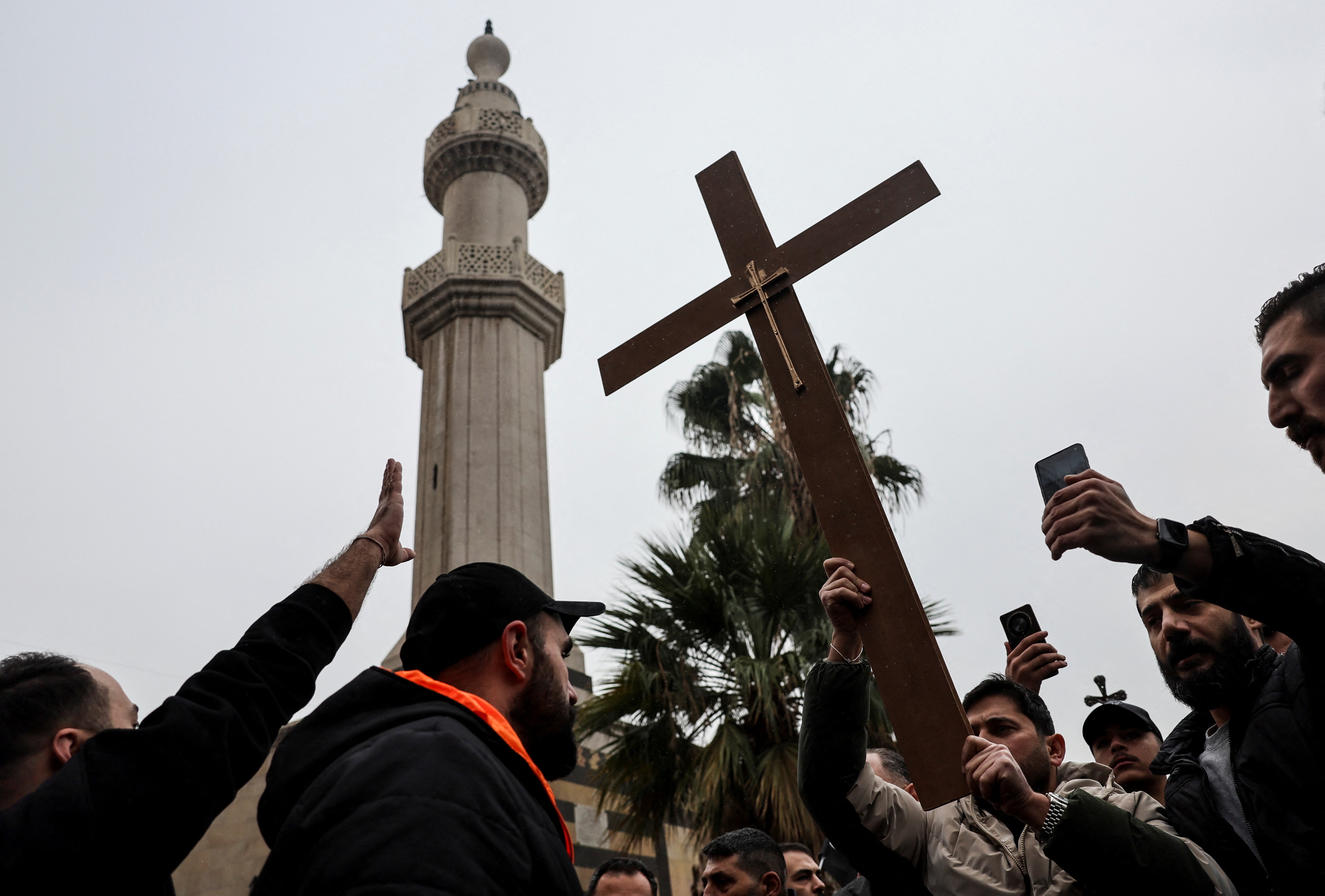 Sirija, protest, božično drevo