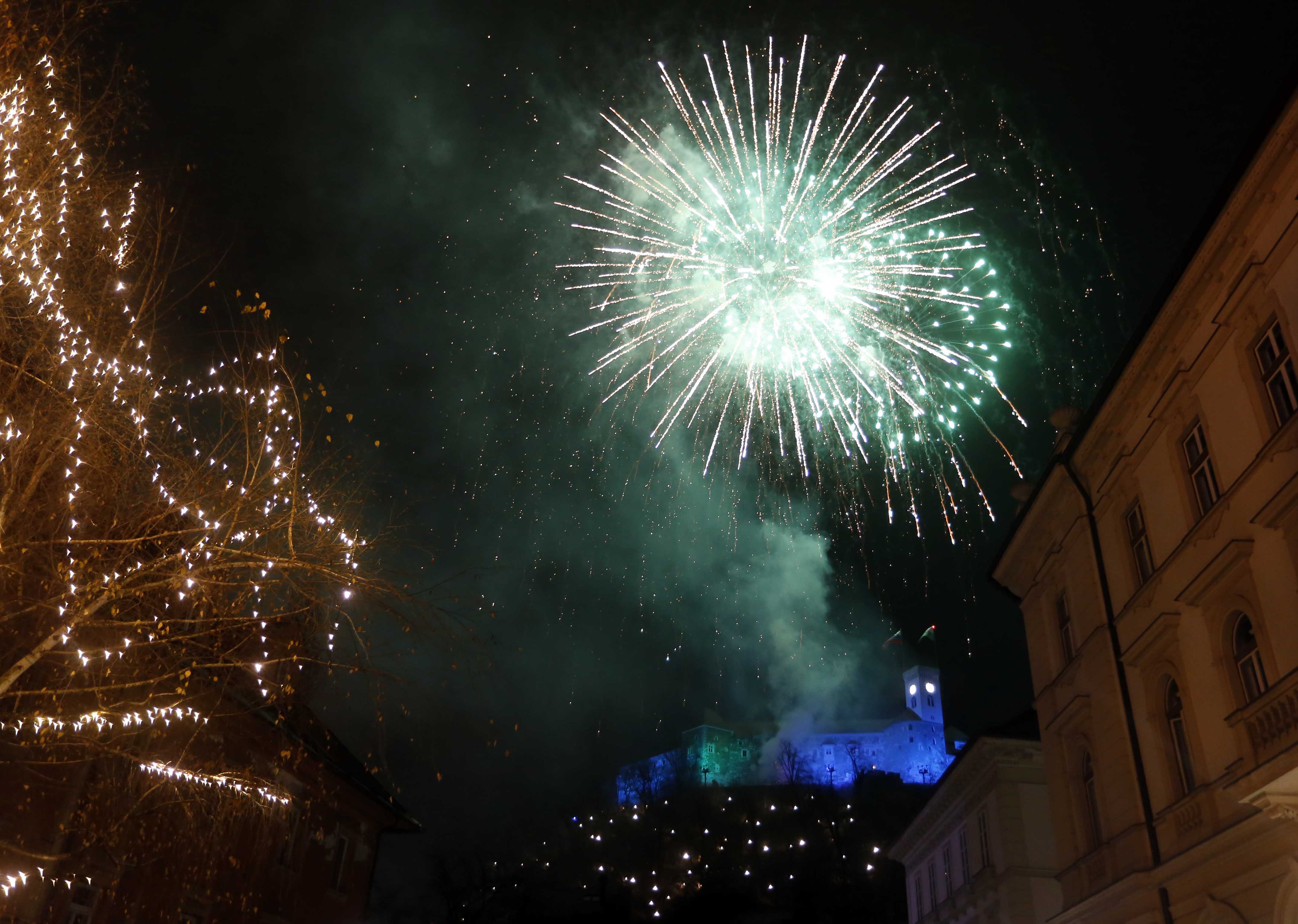 Novo leto, silvestrovo, silvestrovanje, ognjemet, ljubljana