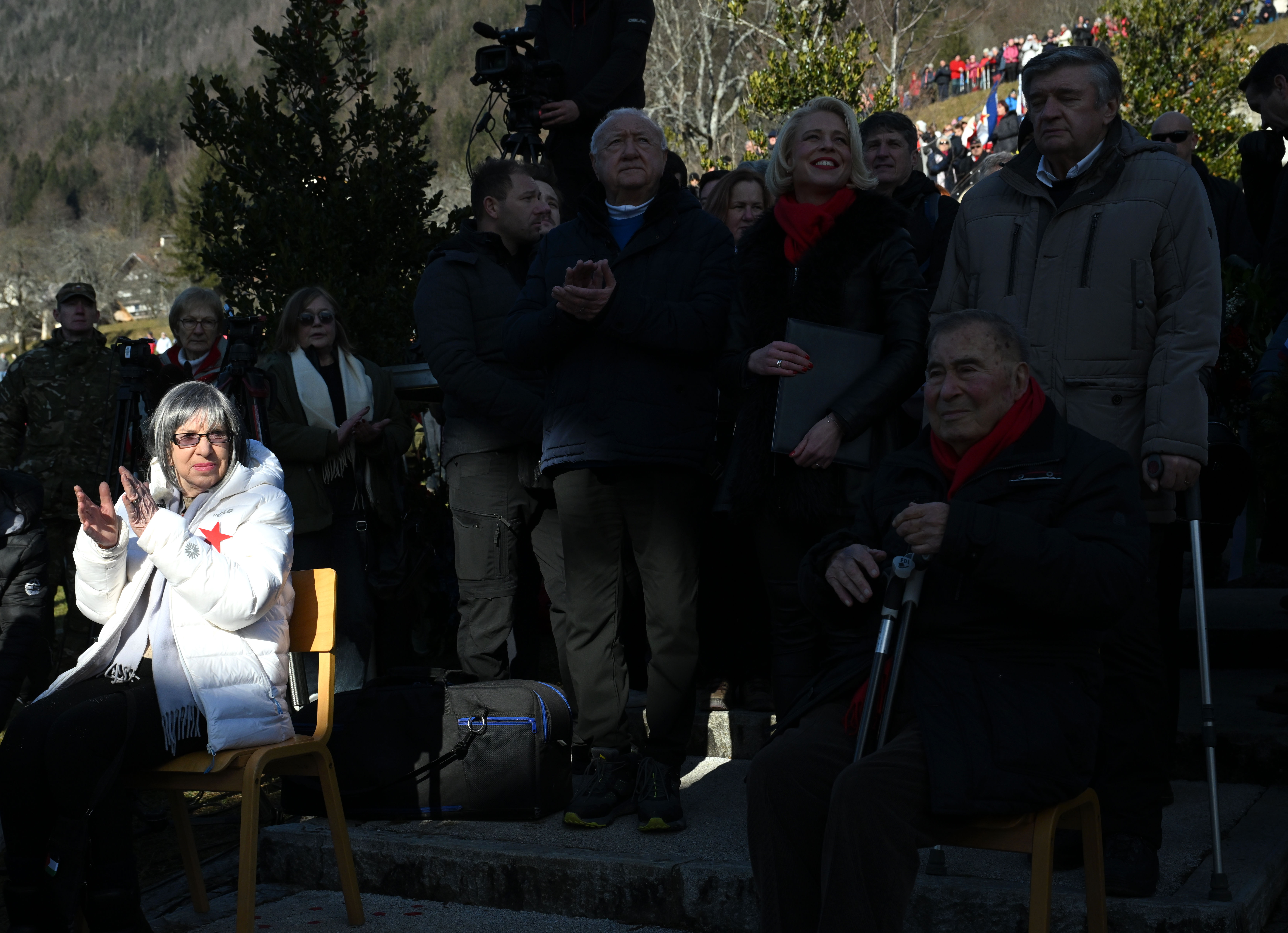 Svetlana Makarovič v Dražgošah. (Foto: Žiga Živulovič jr./Bobo)