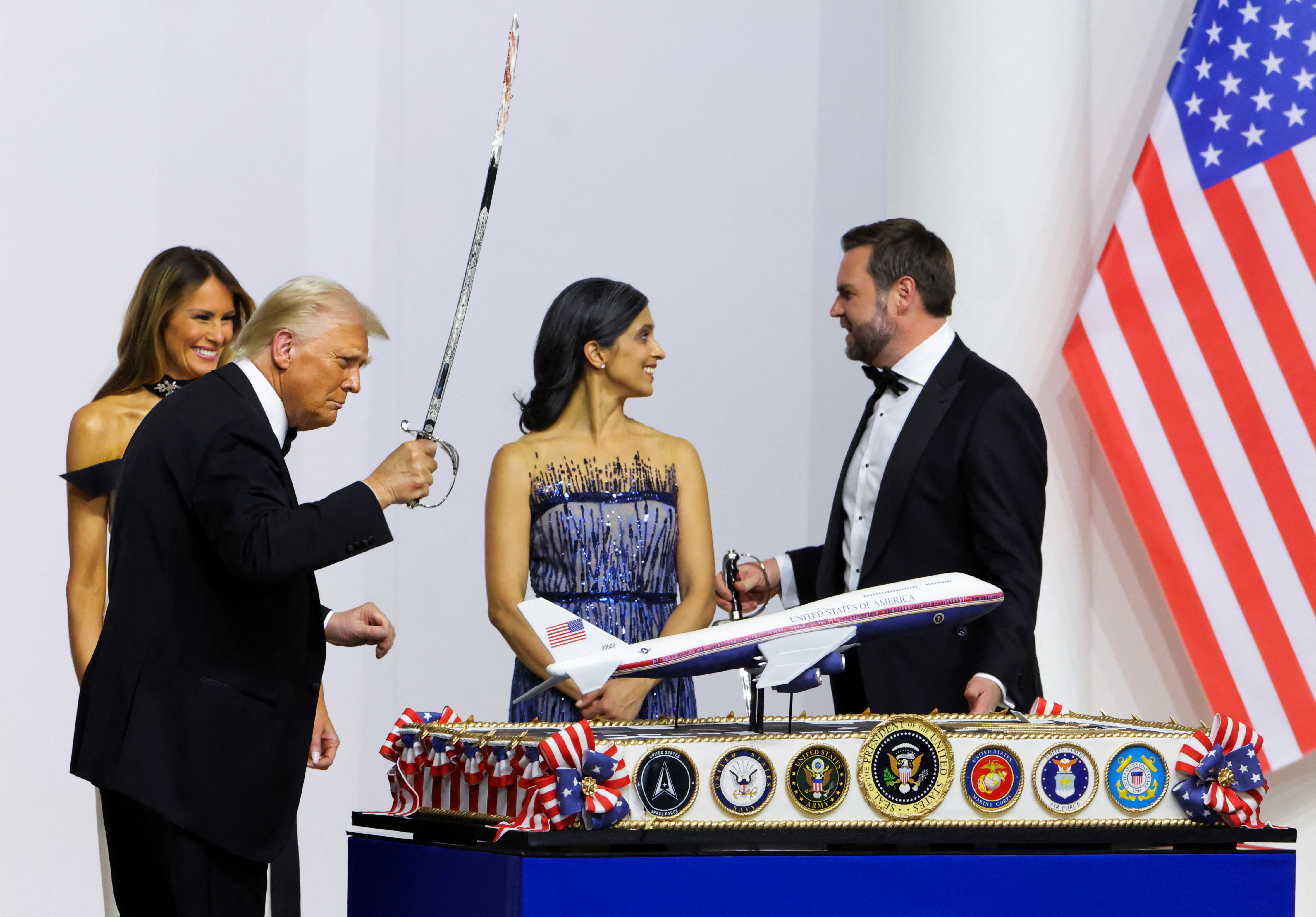 Donald Trump, Melania Trump, J. D. Vance, Usha Vance