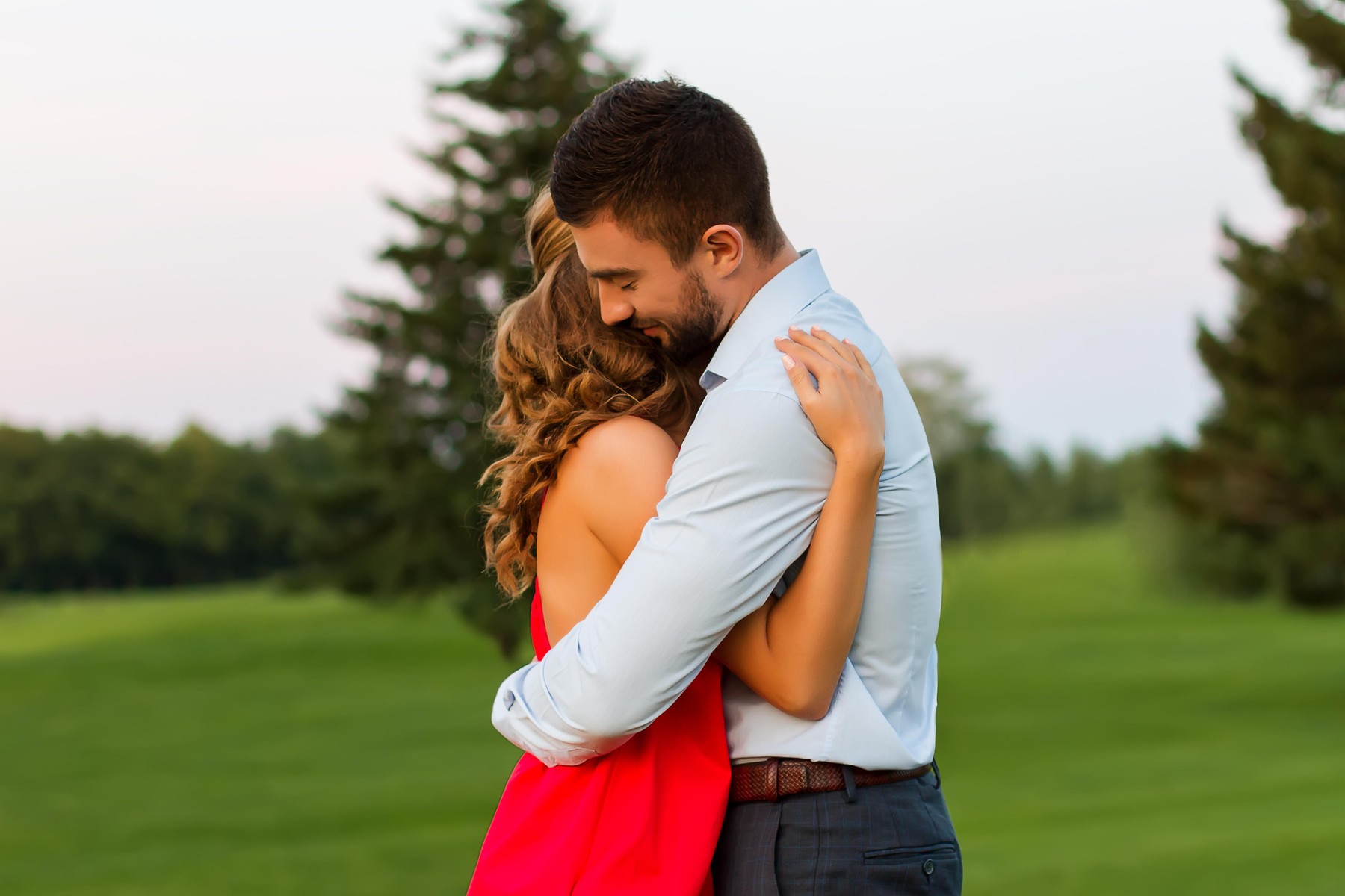 par, objem, ljubimca, moški, ženska