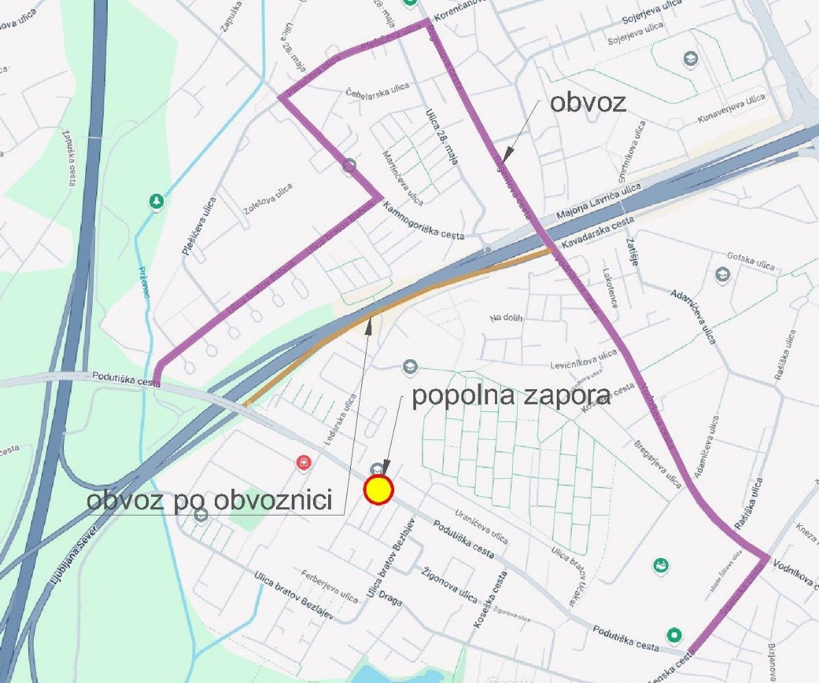 Zapora Podutiške ceste, Podutiška cesta, zapora, mol
