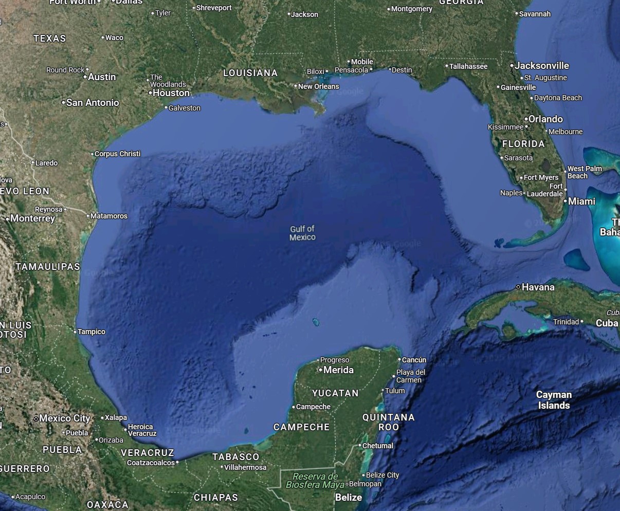 Mehiški zaliv, Google Zemljevidi