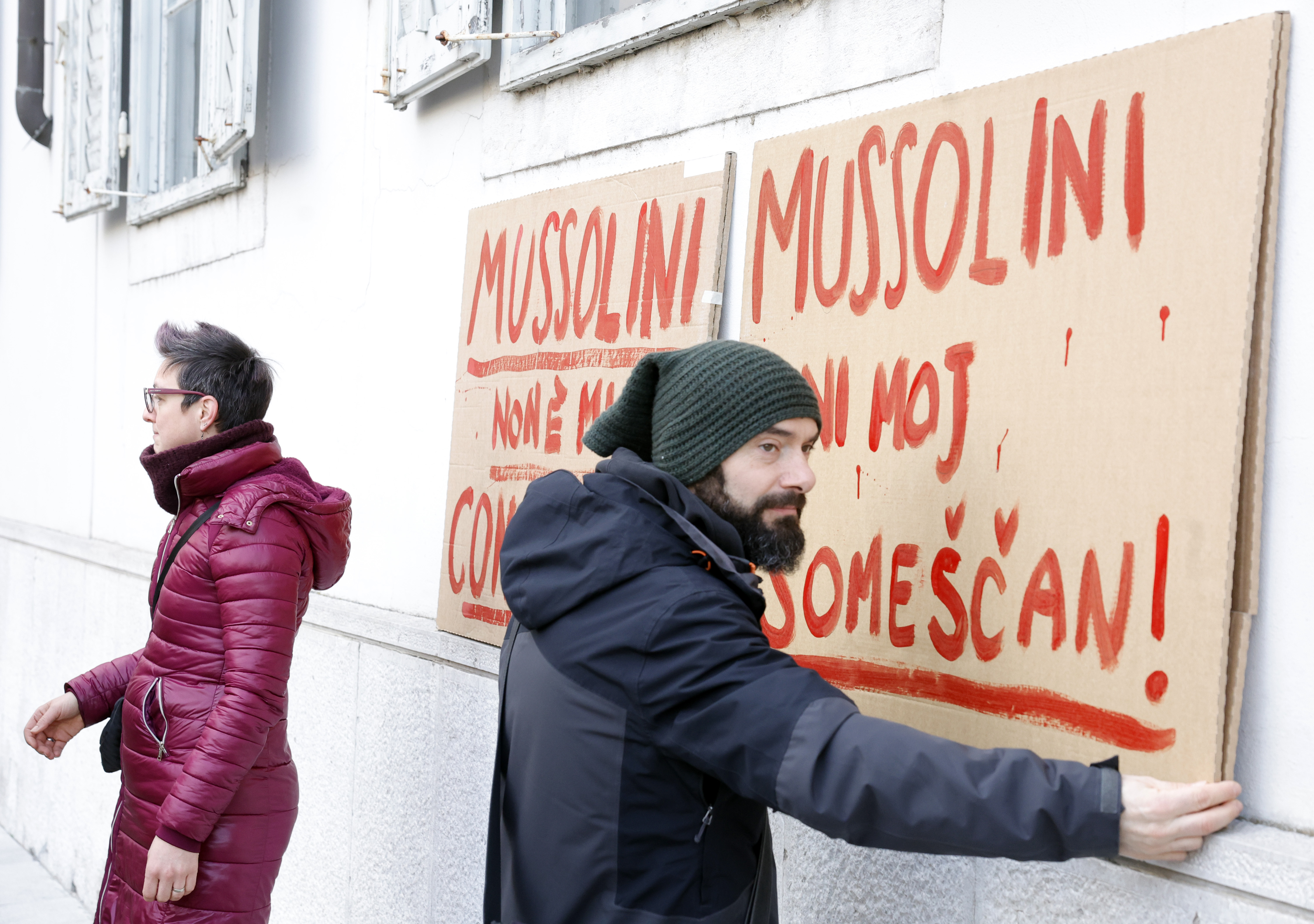 Benito Mussolini, protestni shod, častni občan, Gorica