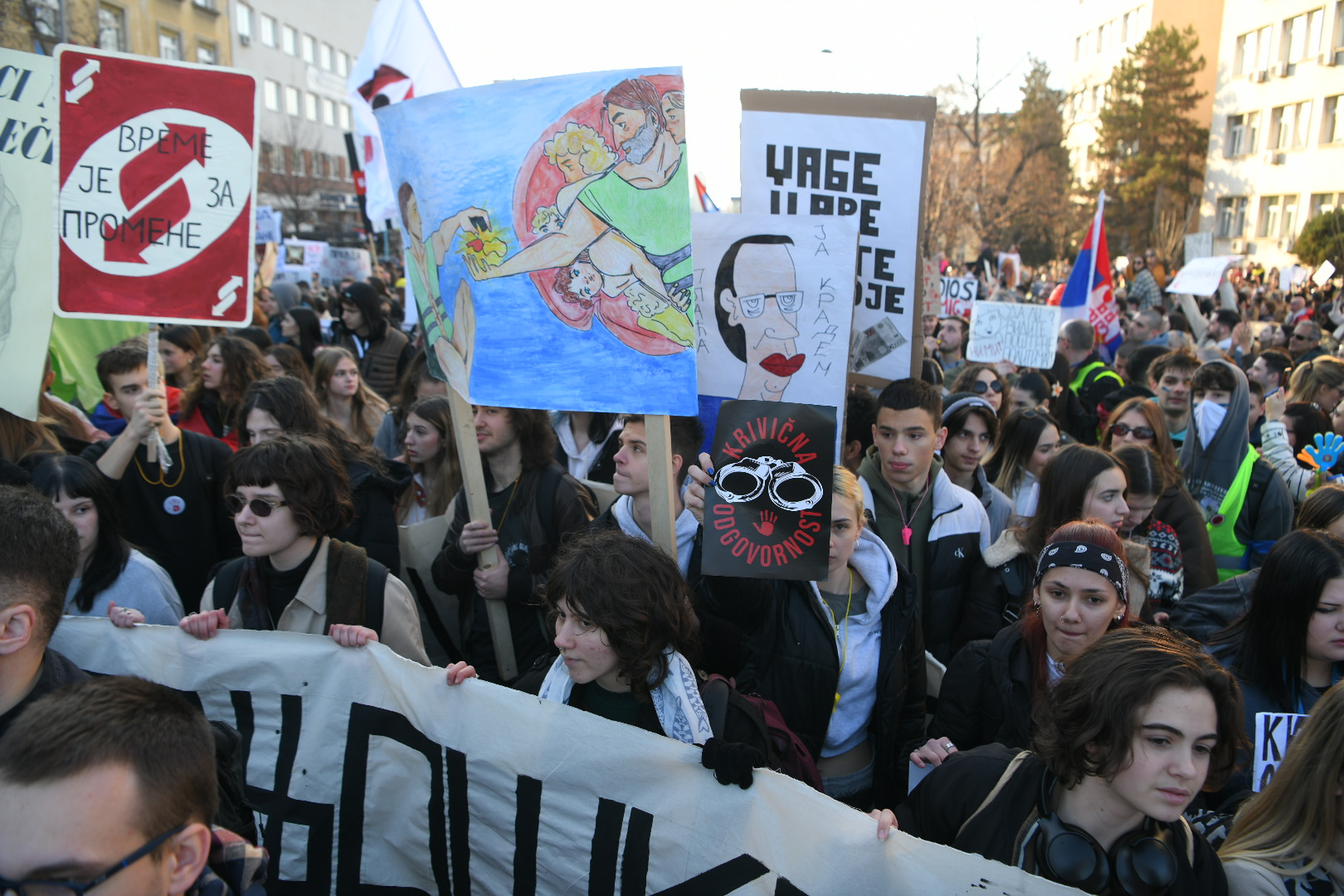 Protest v Novem Sadu, 1. februar 2025 (Foto: R.Z./ATAImages/PIXSELL/F.A.Bobo)