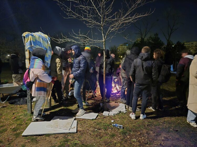 Nočna blokada študentov v Novem Sadu