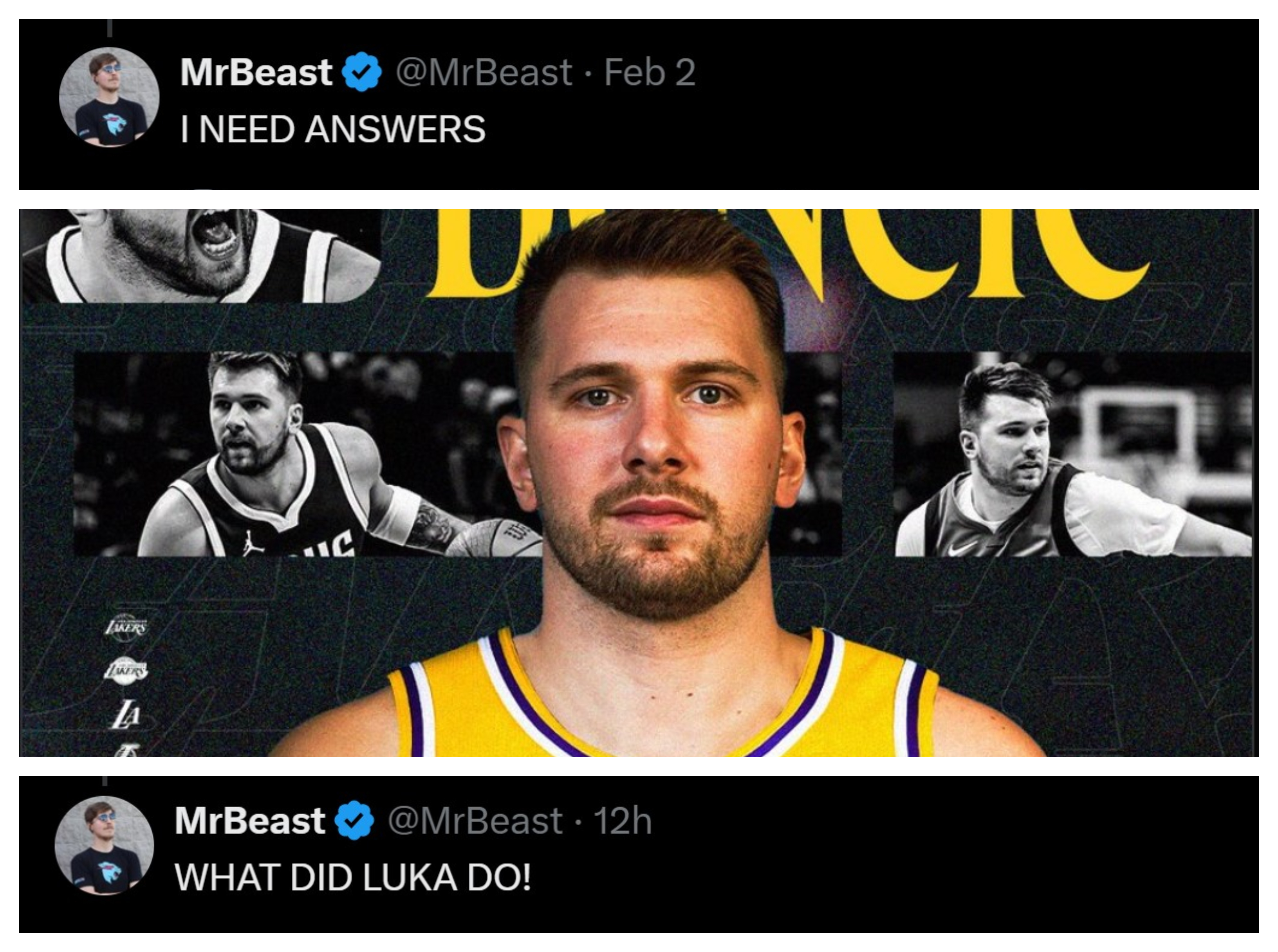 MrBeast , Luka Dončić, Twitter, X, odziv