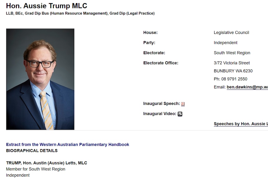 Austin "Aussie" Letts Trump