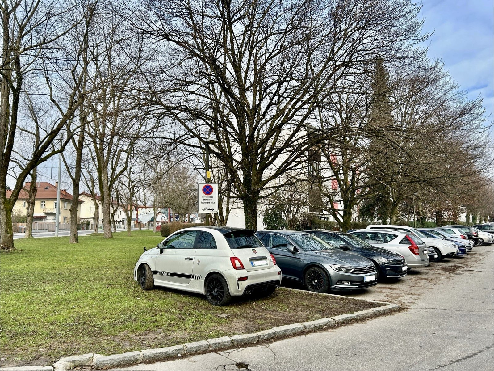 Parkiranje na travi in polno parkirišče čez dan (Foto: N1)