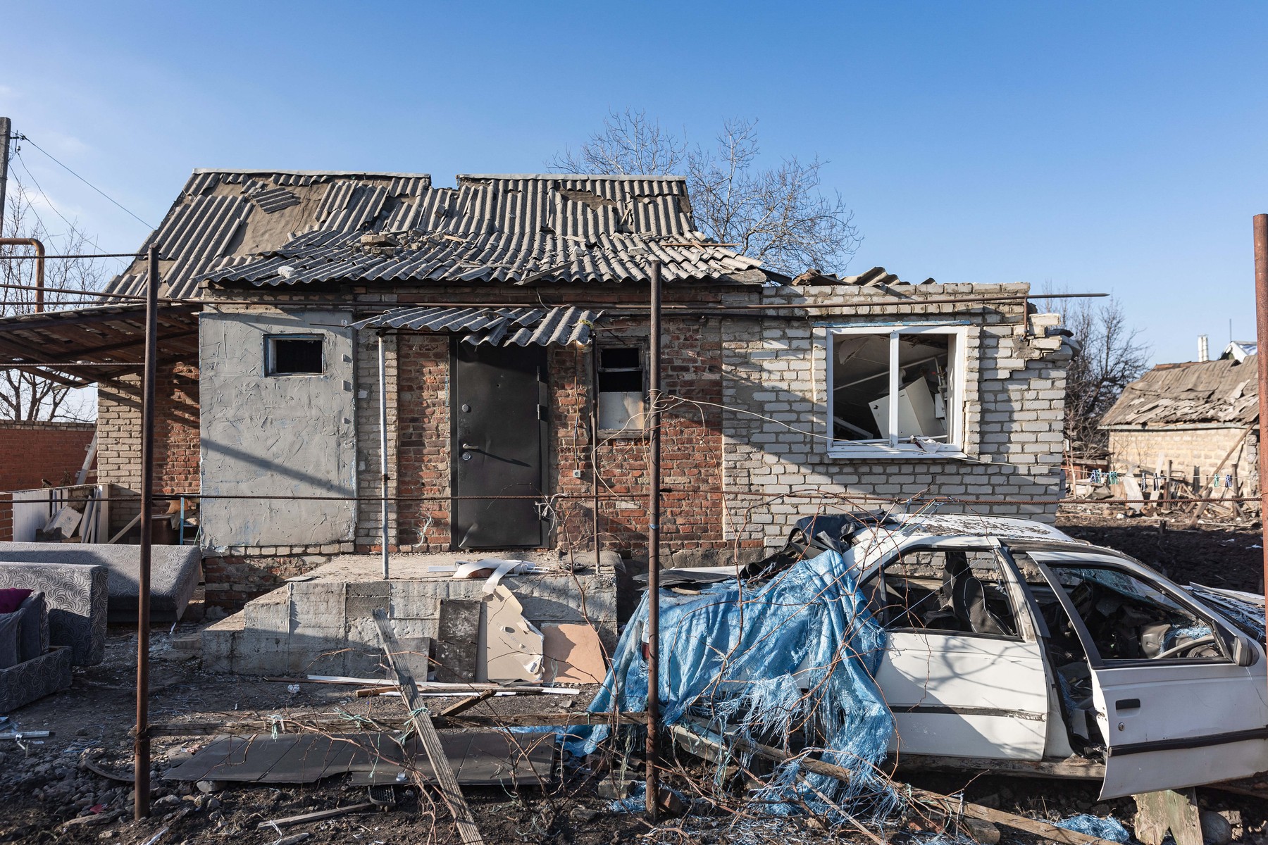 Posledice ruskega napada v ukrajinskem mestu Kostjantinivka