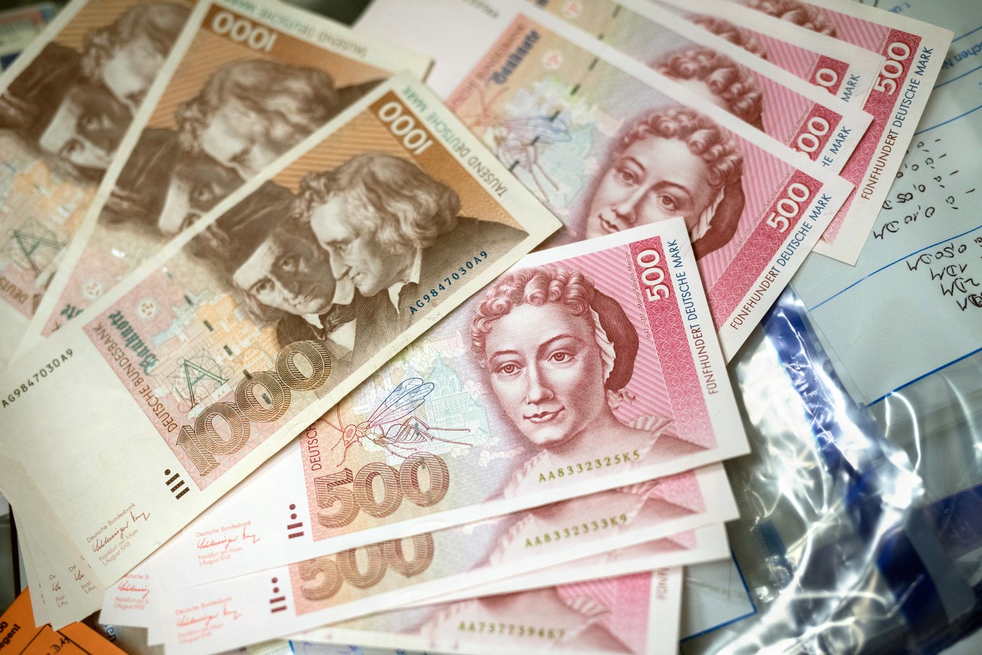 nemške marke. bankovci, denar
