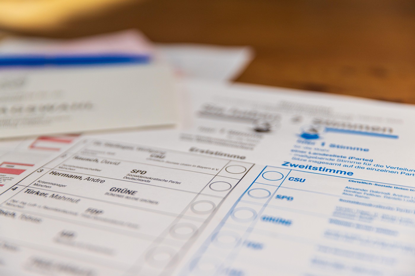 MUNICH, GERMANY - FEBRUARY 24, 2025: Envelope with documents for absentee ballot for the German elections.