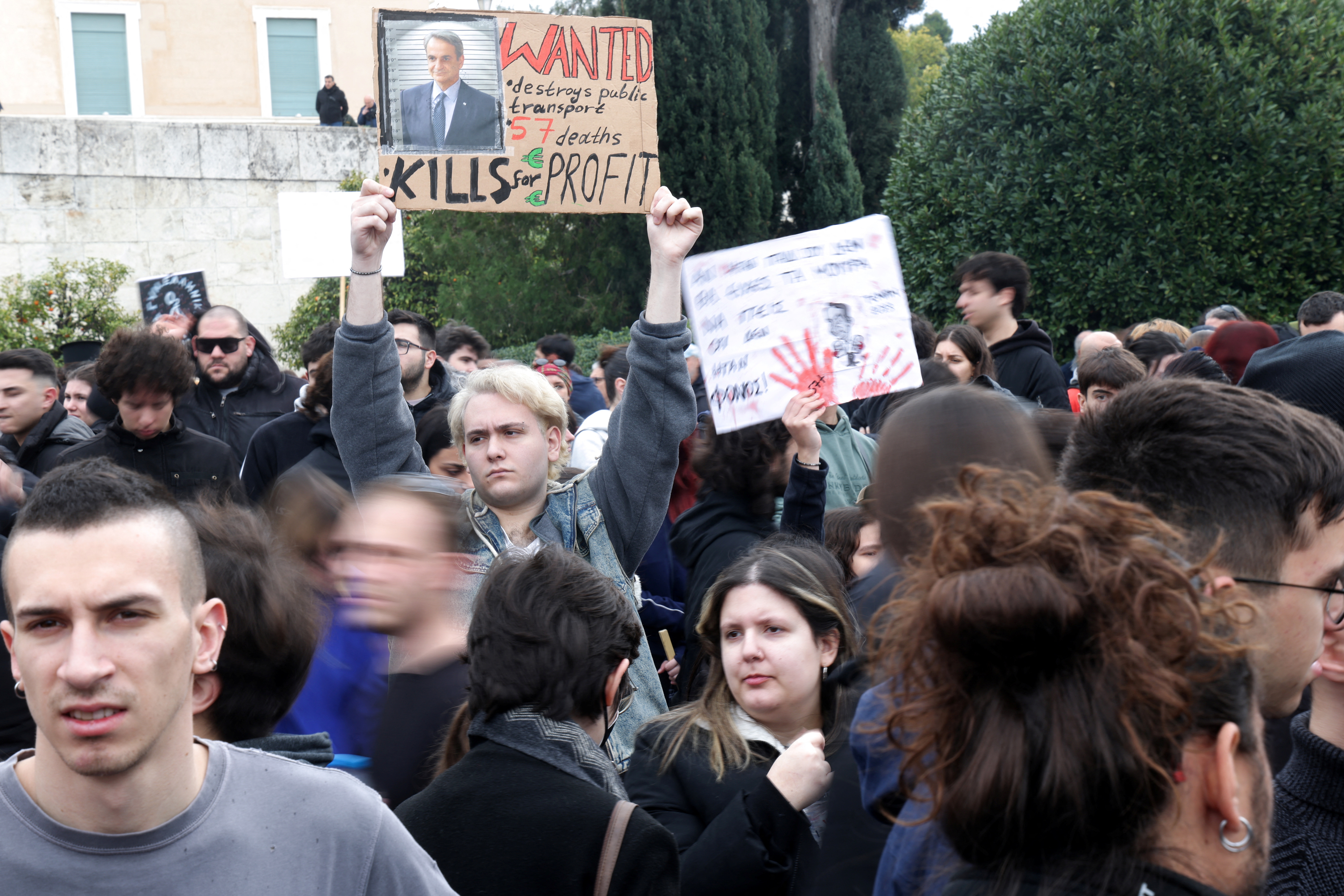 Protesti, grčija, atene, železniška nesreča, policija