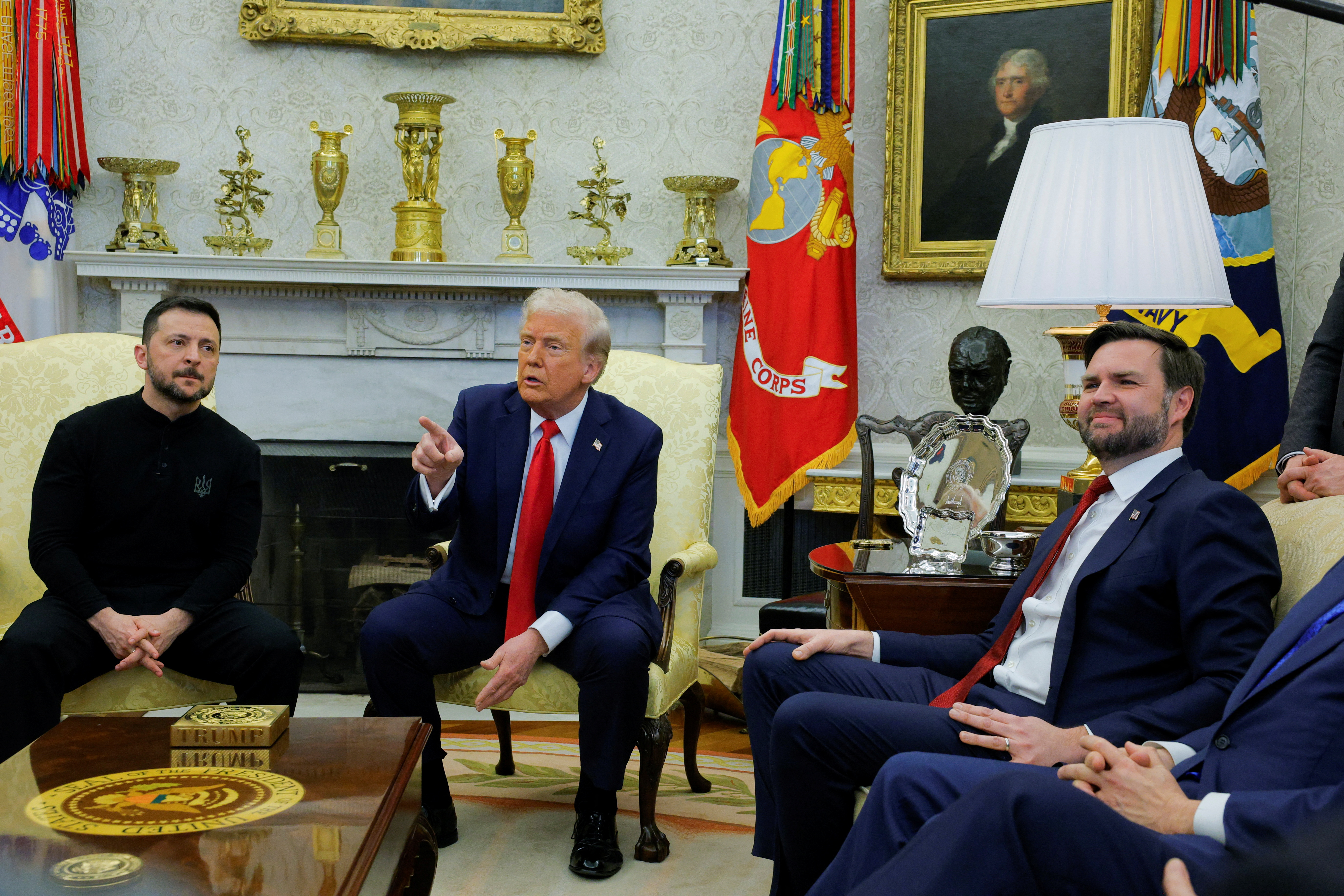 Volodomir Zelenski, Donald Trump, JD Vance
