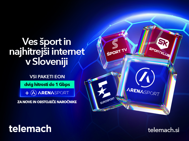 Telemach Slovenija širi športno ponudbo z vključitvijo vseh programov Arena Sport