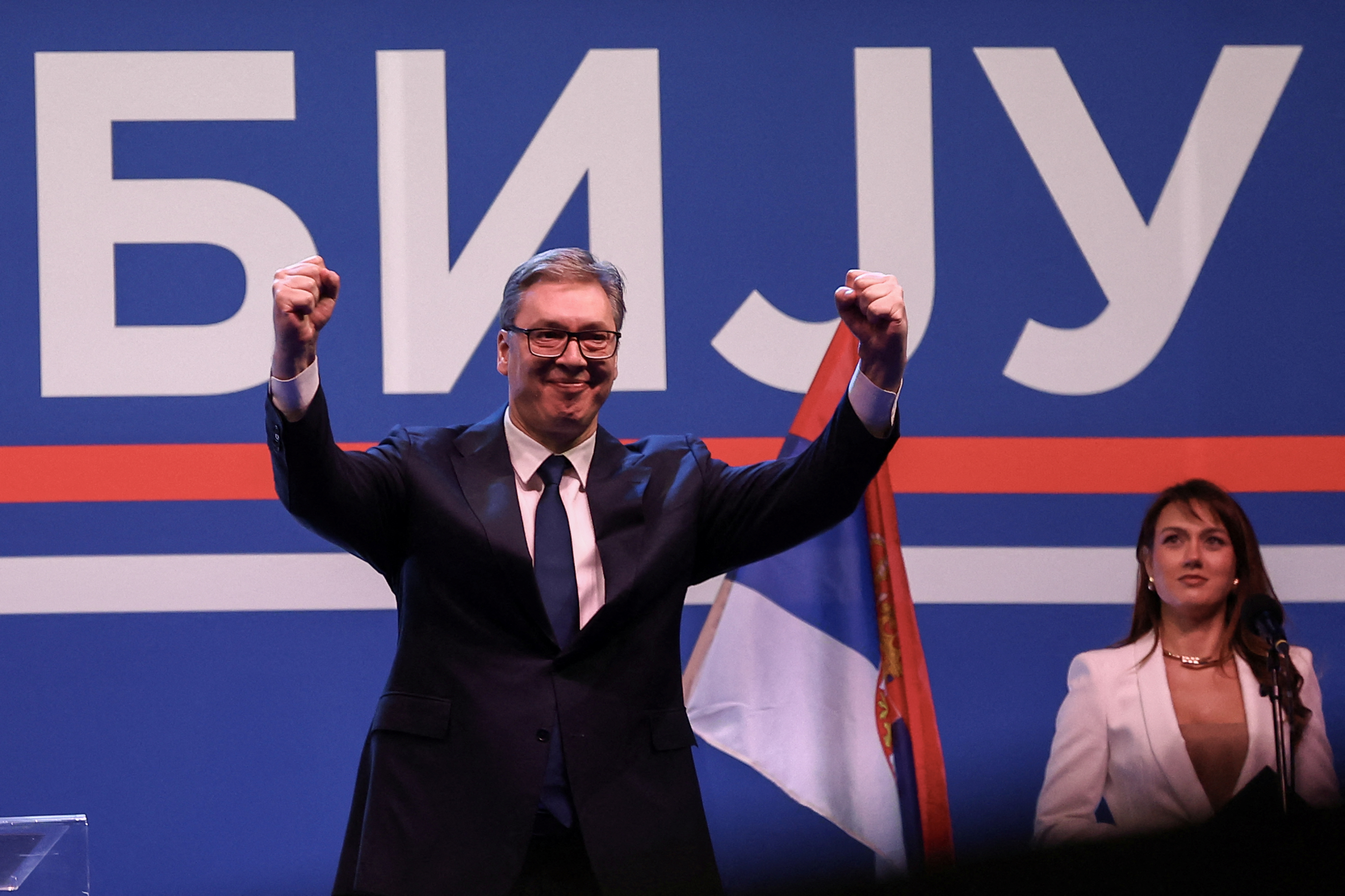 Serbia's ruling SNS party holds pro-government rally in Belgrade