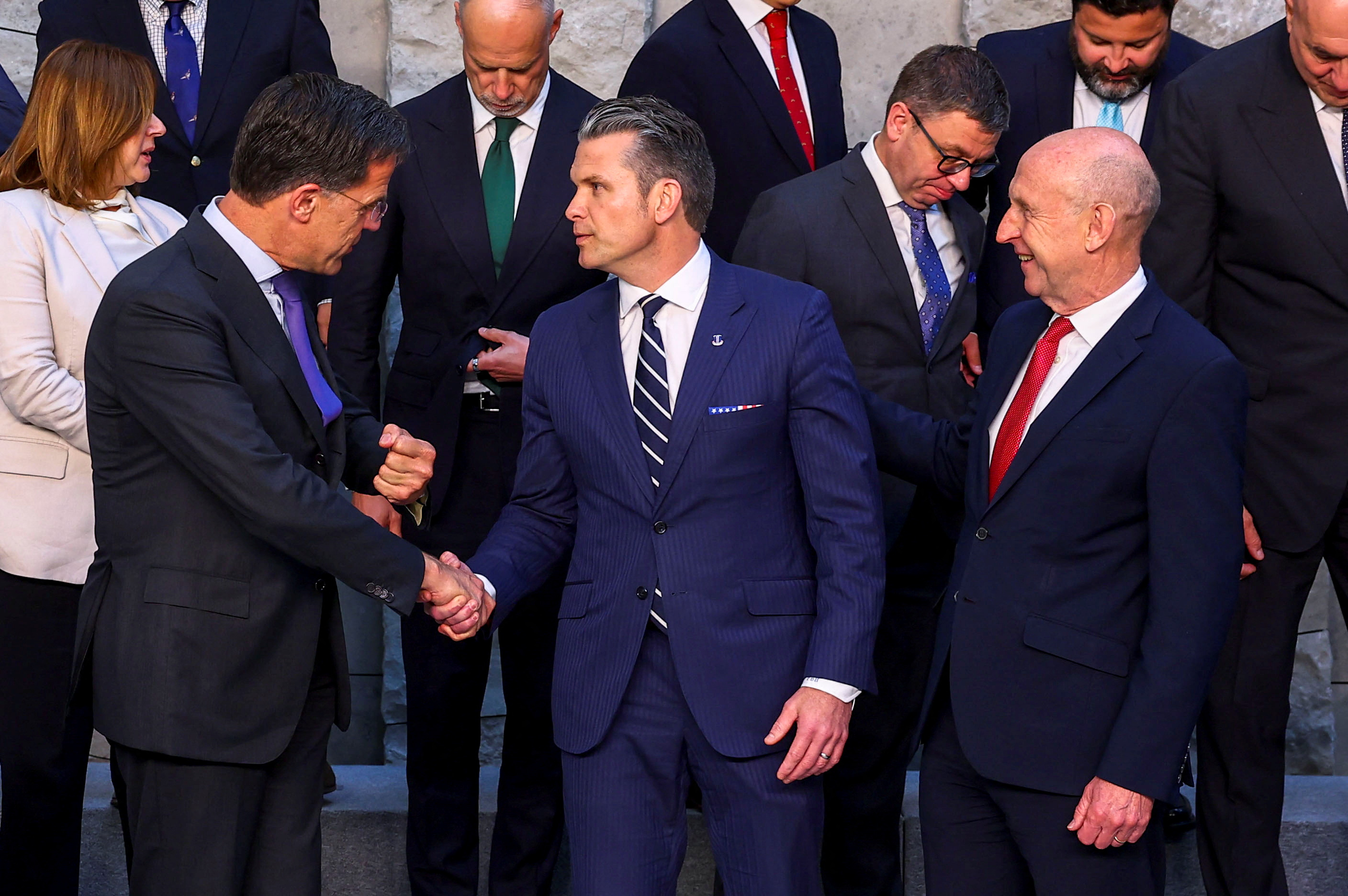 Mark Rutte, Pete Hegseth in John Healey