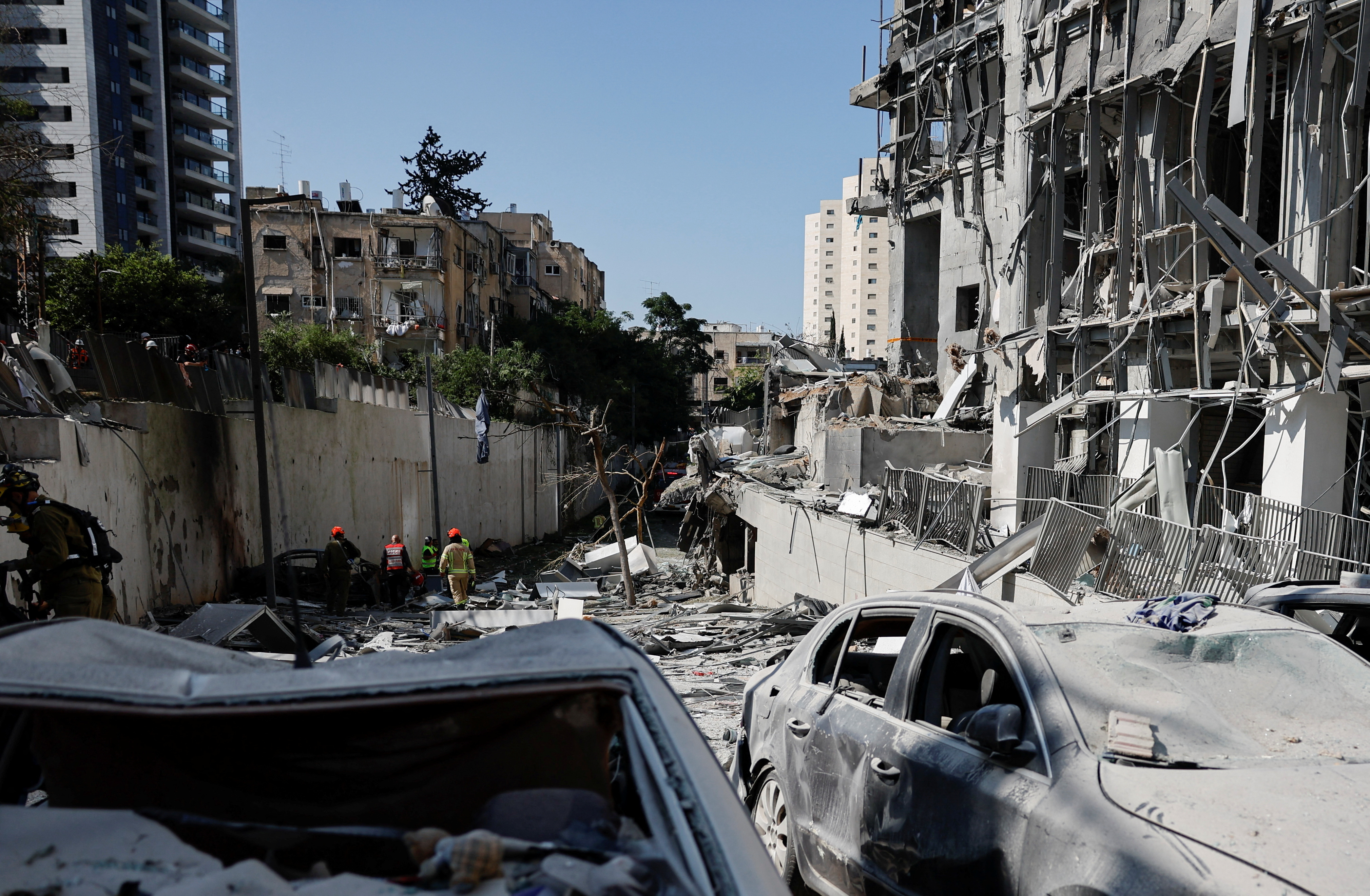 Škoda po iranskem napadu na Ramat Gan