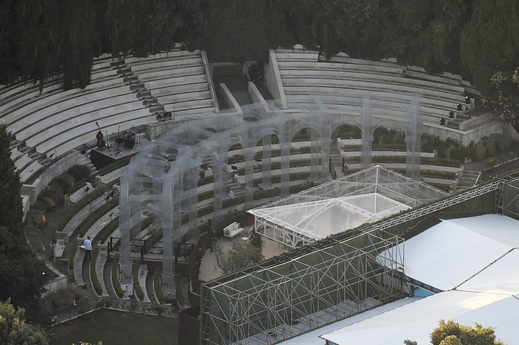 Otok San Giorgio Maggiore pri Benetkah, eno od prizorišč "poroke stoletja"